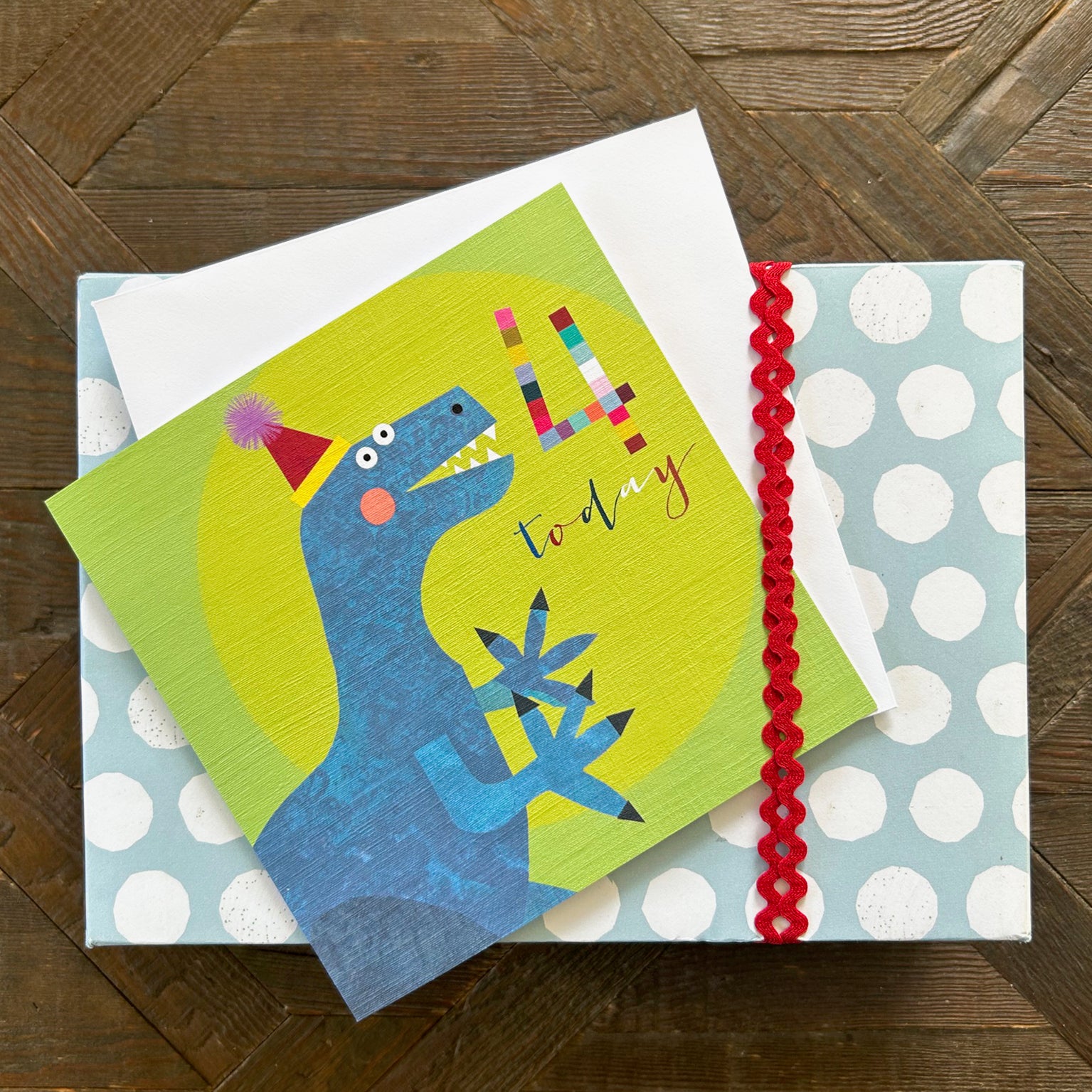 NK04 dinosaur 4th birthday card