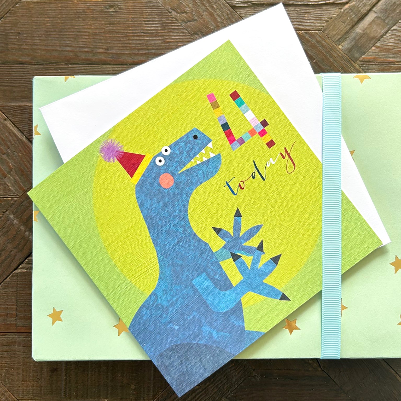 NK04 dinosaur 4th birthday card