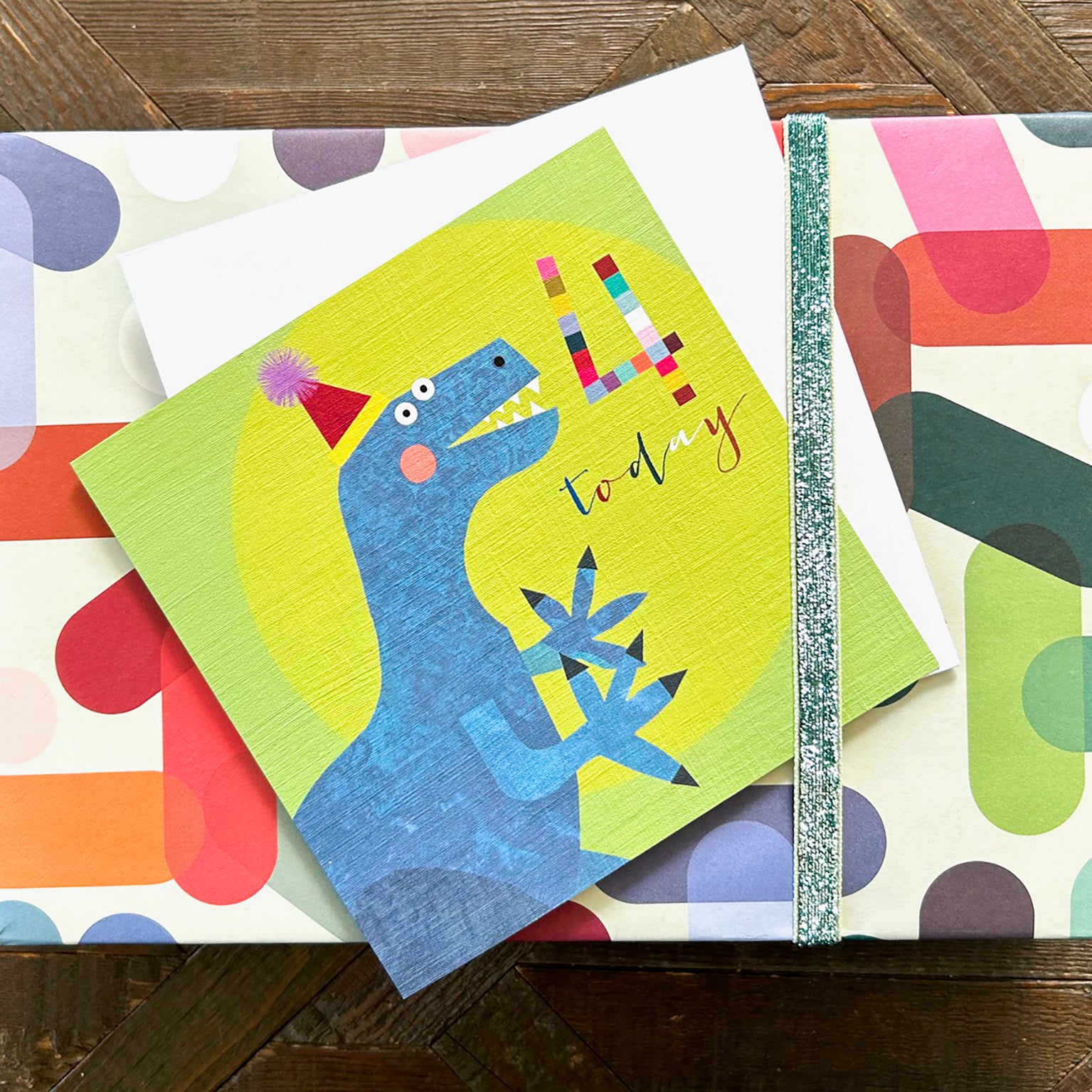 NK04 dinosaur 4th birthday card