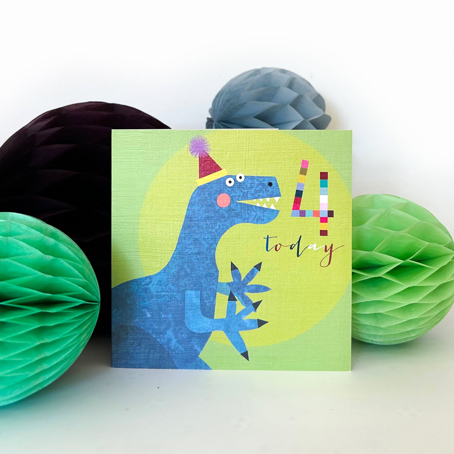 NK04 dinosaur 4th birthday card