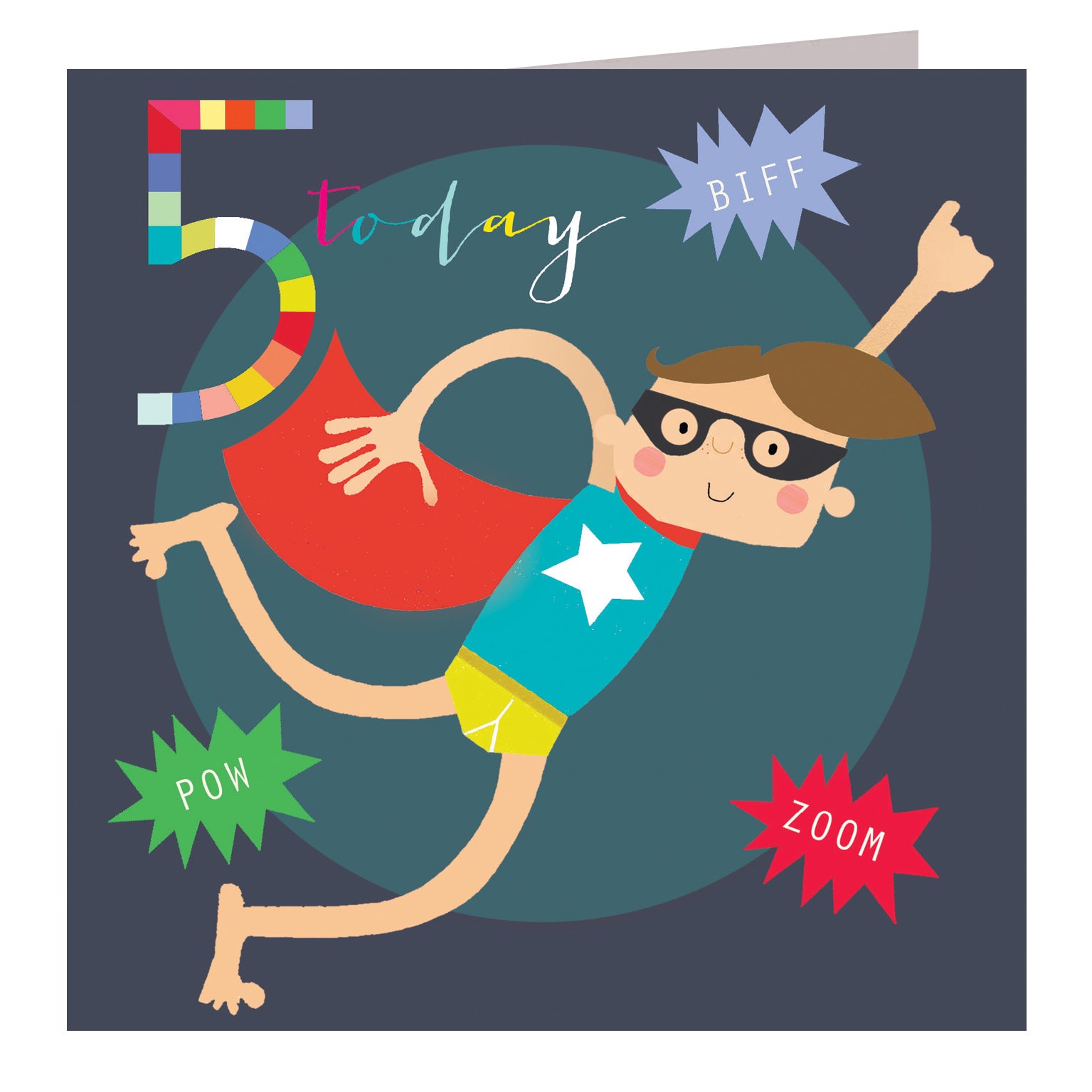 NK05 super hero 5th birthday card