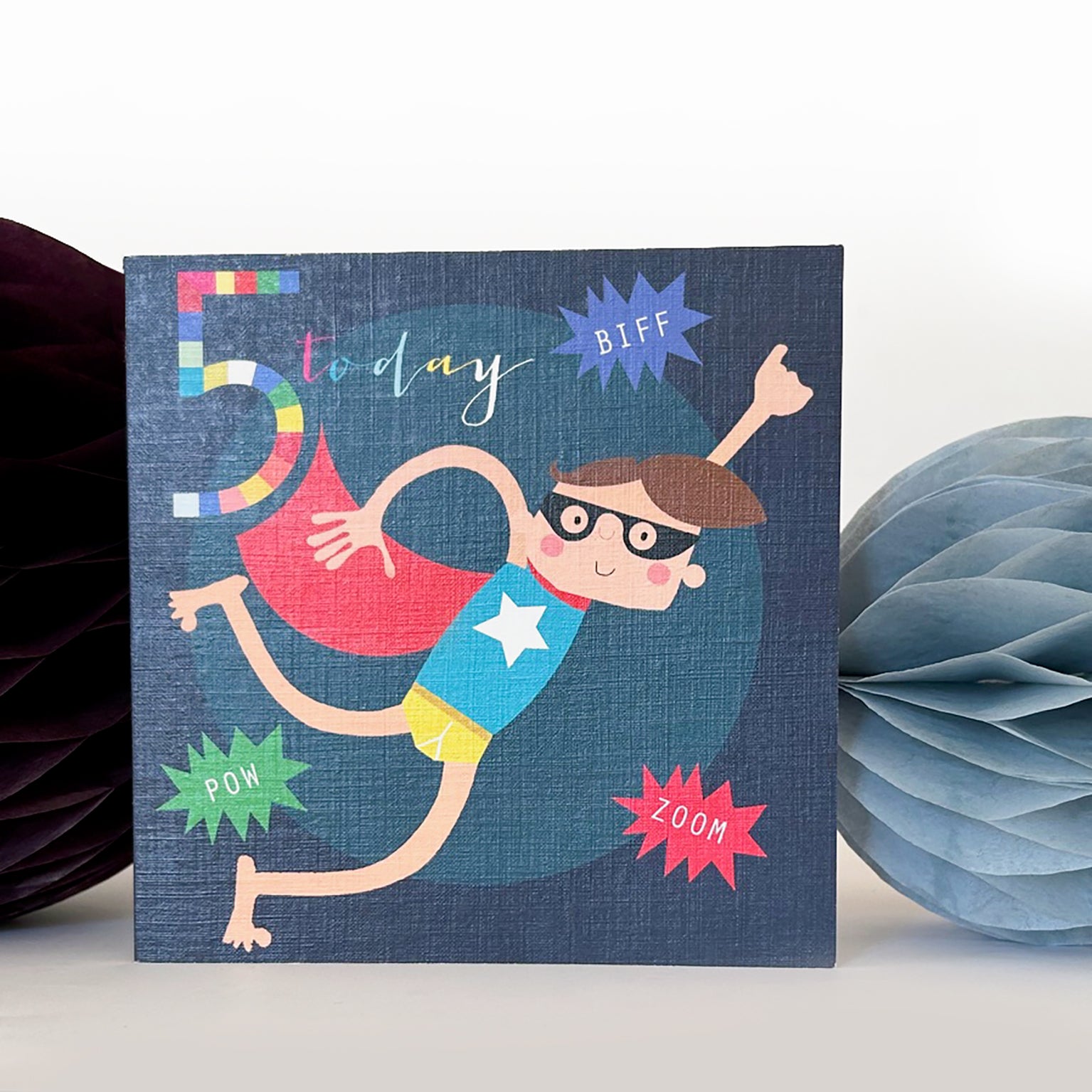 NK05 super hero 5th birthday card