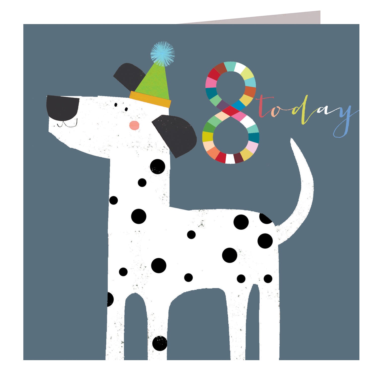 NK08 dalmatian 8th birthday card