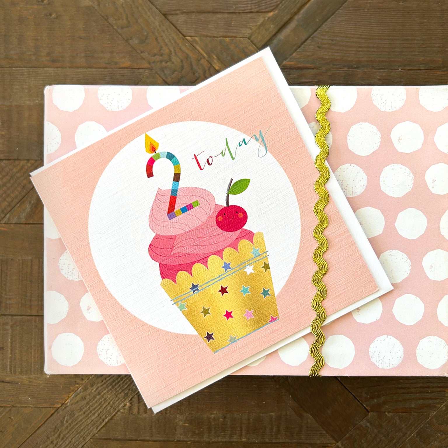 NK10 cupcake 2nd birthday card