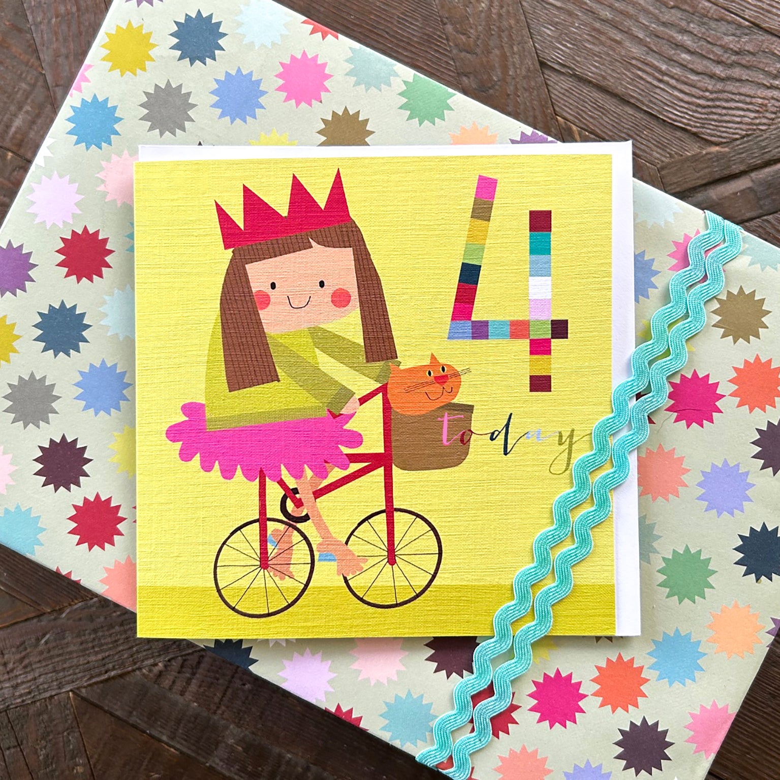 NK12 bicycle 4th birthday card