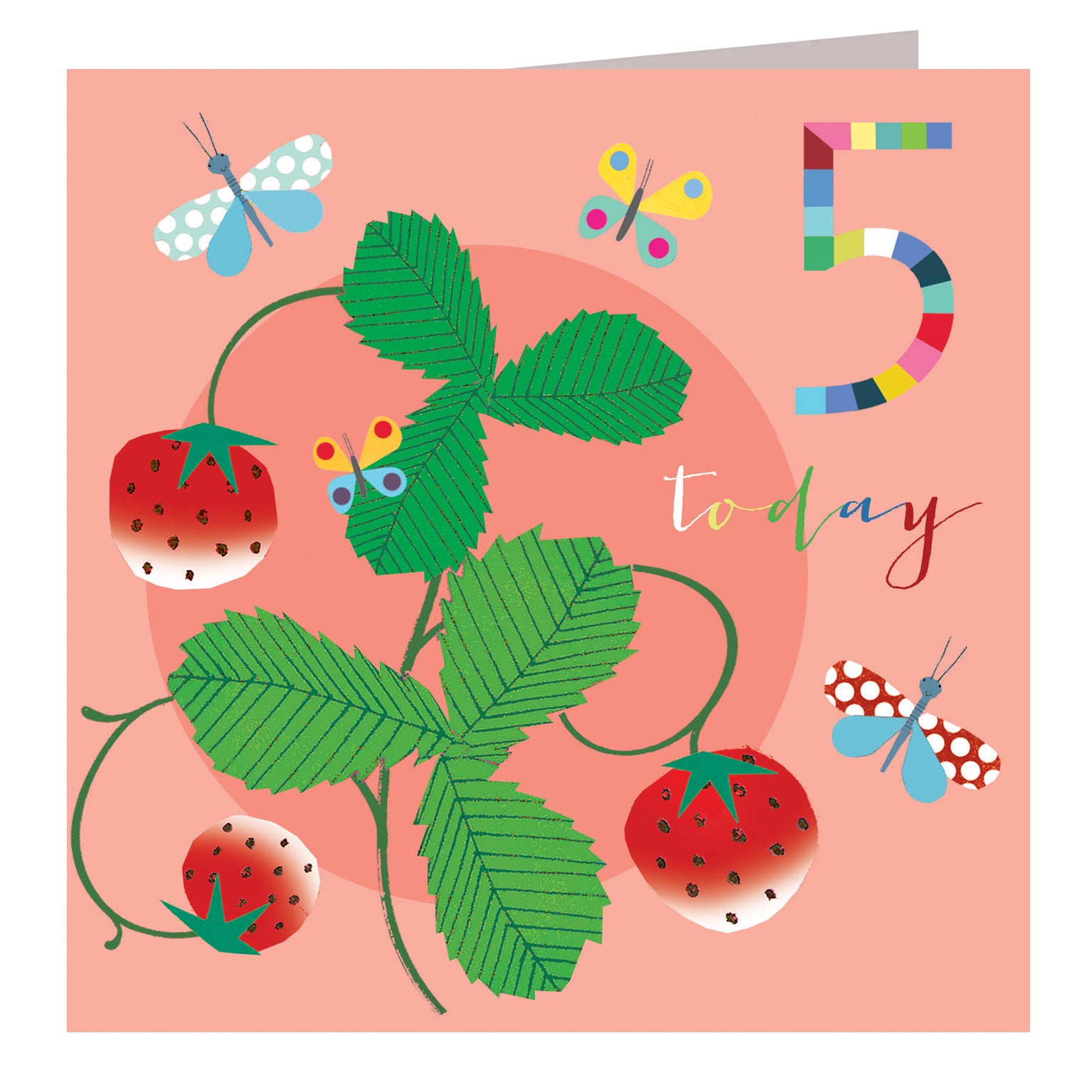 NK13 strawberries 5th birthday card