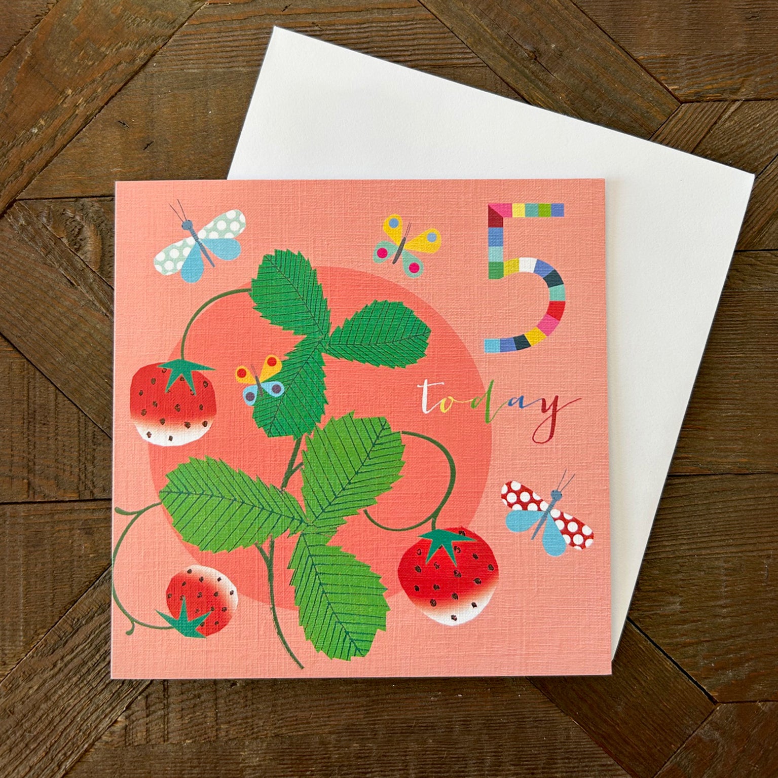 NK13 strawberries 5th birthday card