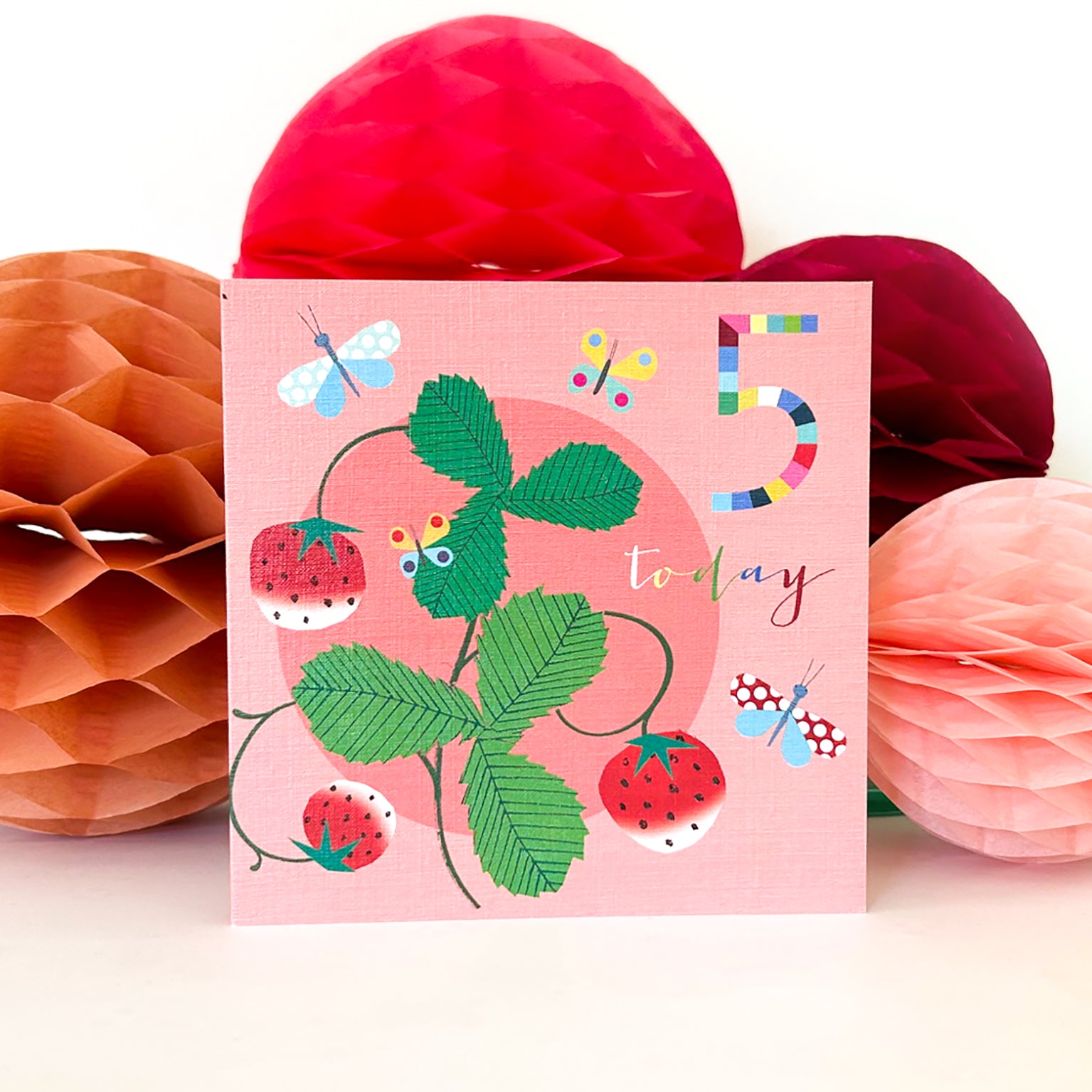 NK13 strawberries 5th birthday card