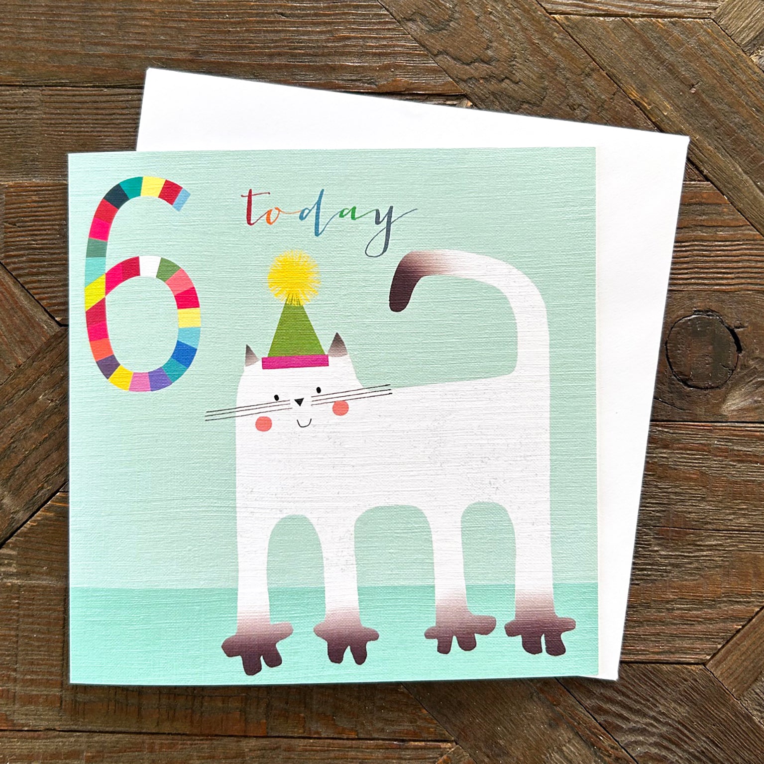 NK14 cat 6th birthday card