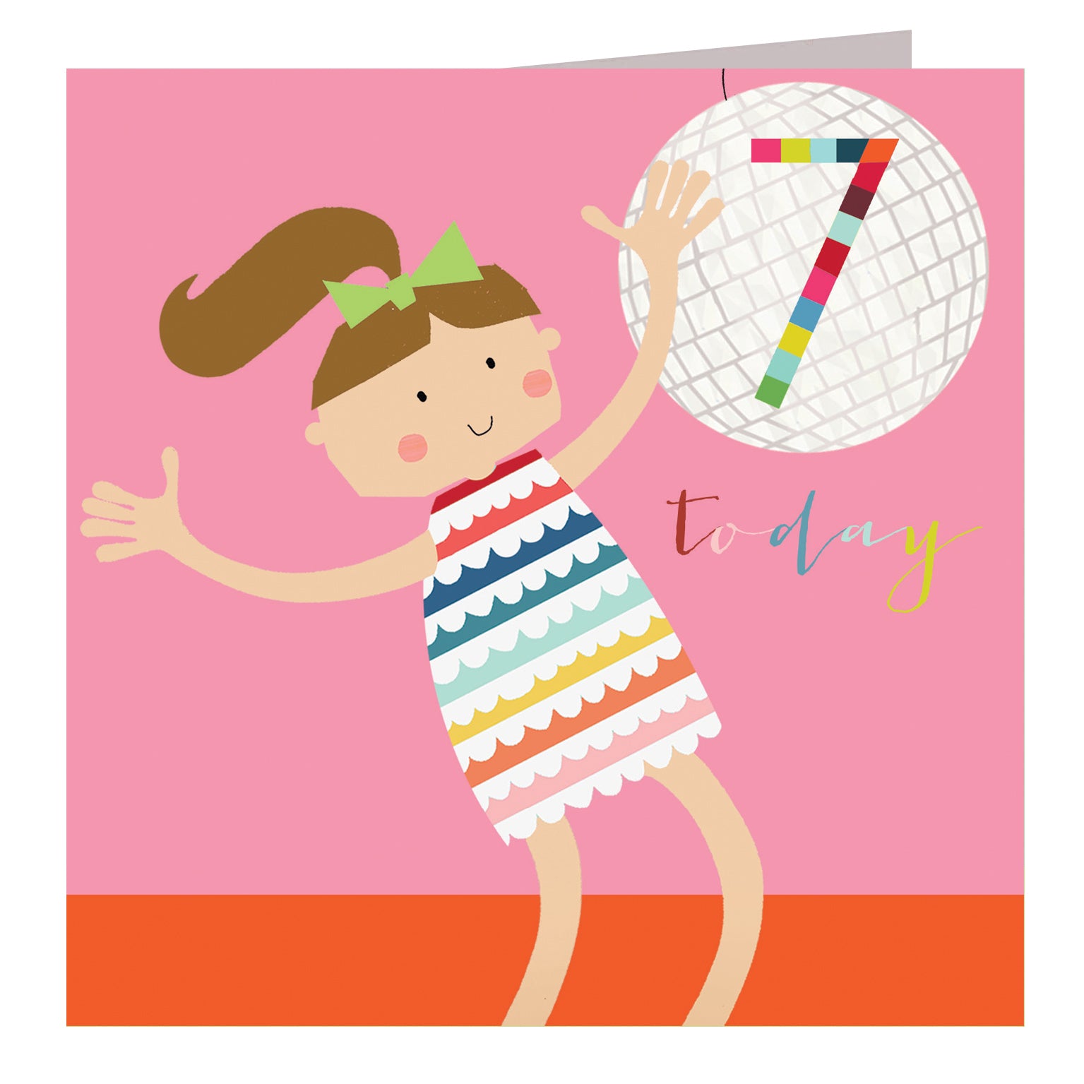 NK15 disco queen 7th birthday card