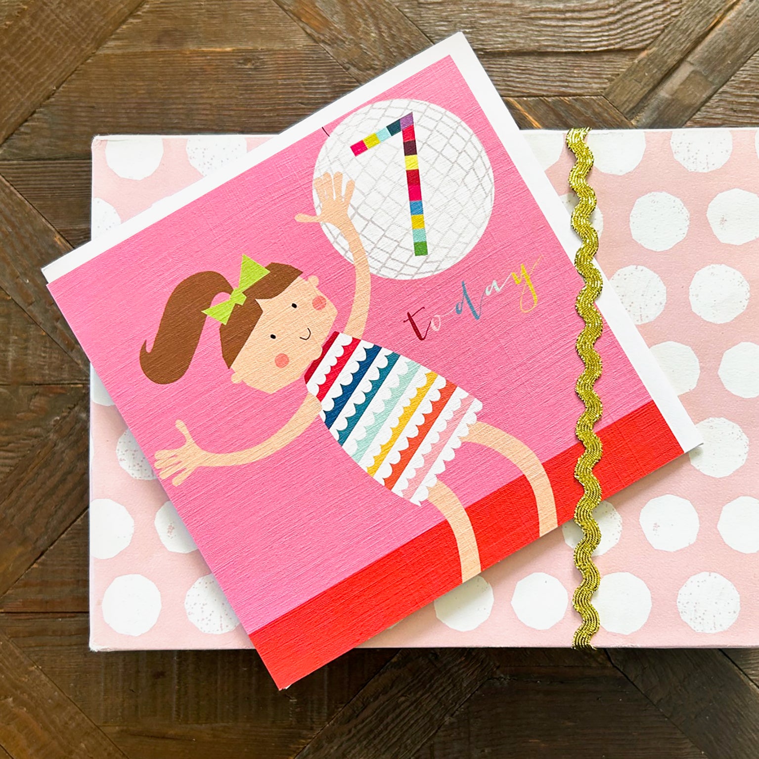 NK15 disco queen 7th birthday card