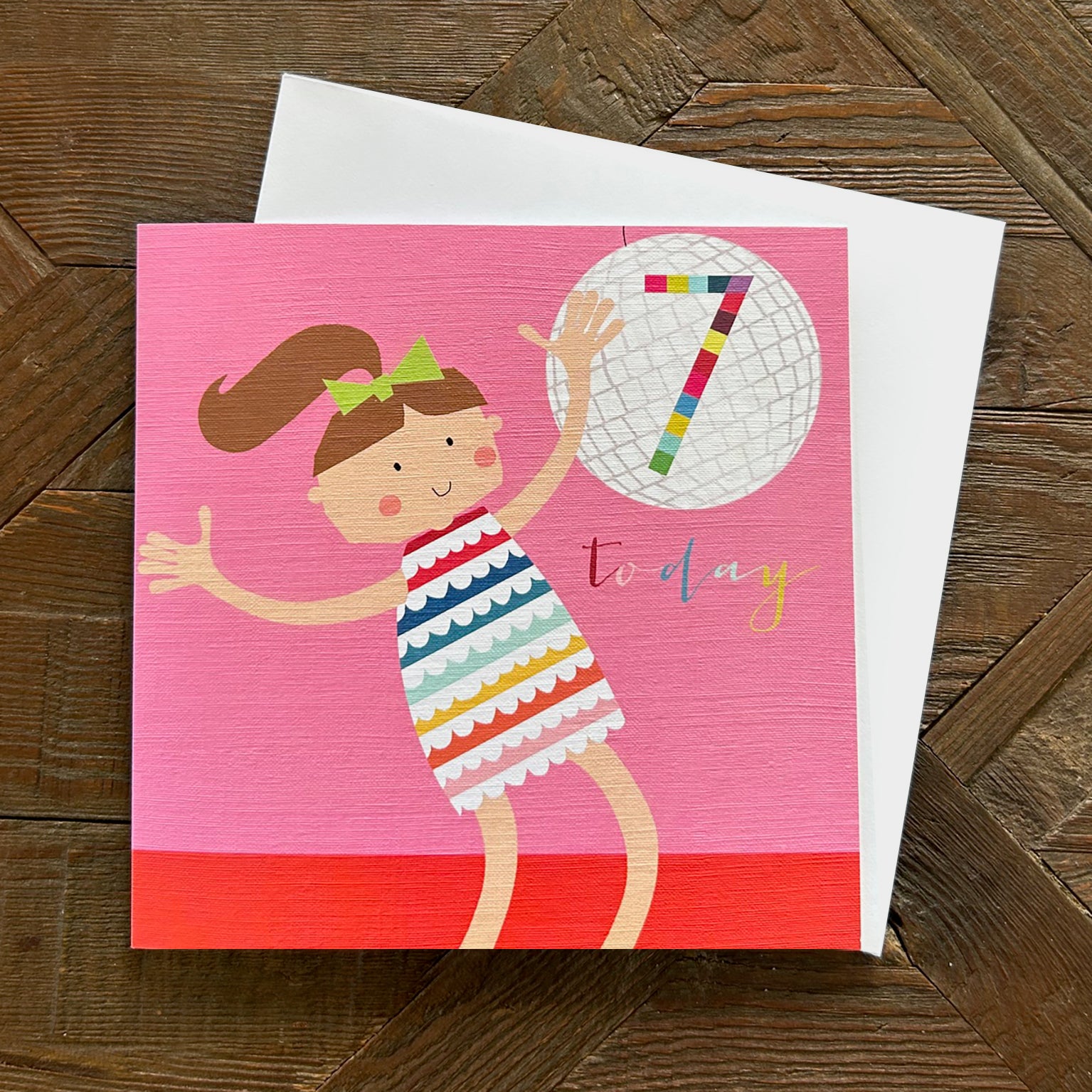 NK15 disco queen 7th birthday card