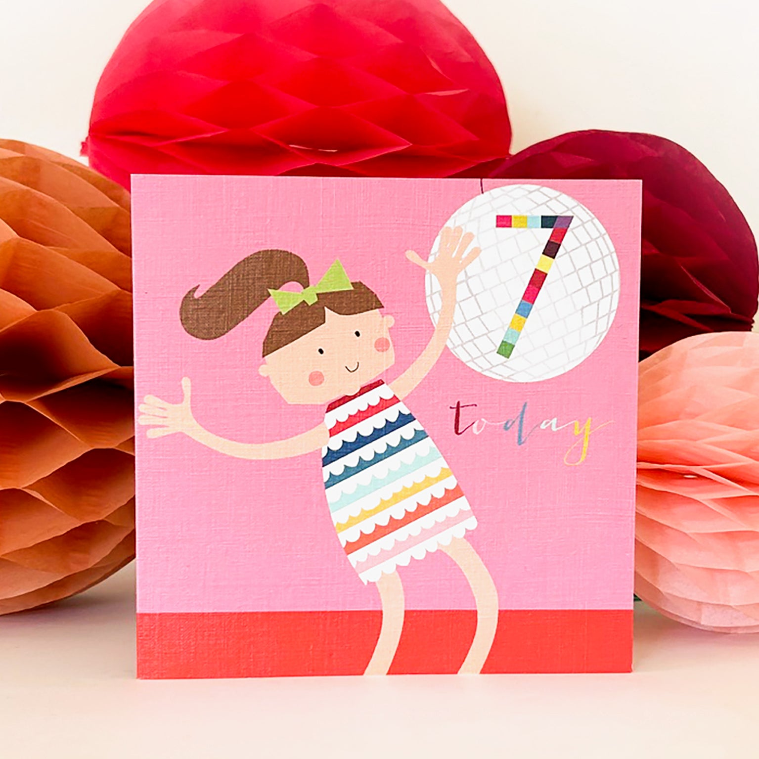 NK15 disco queen 7th birthday card