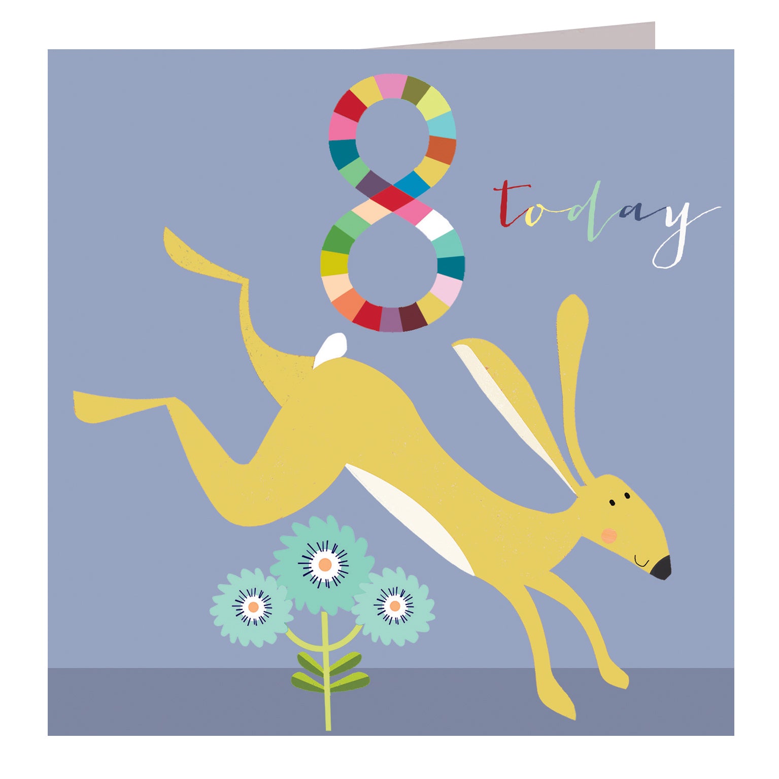 NK16 happy hare 8th birthday card