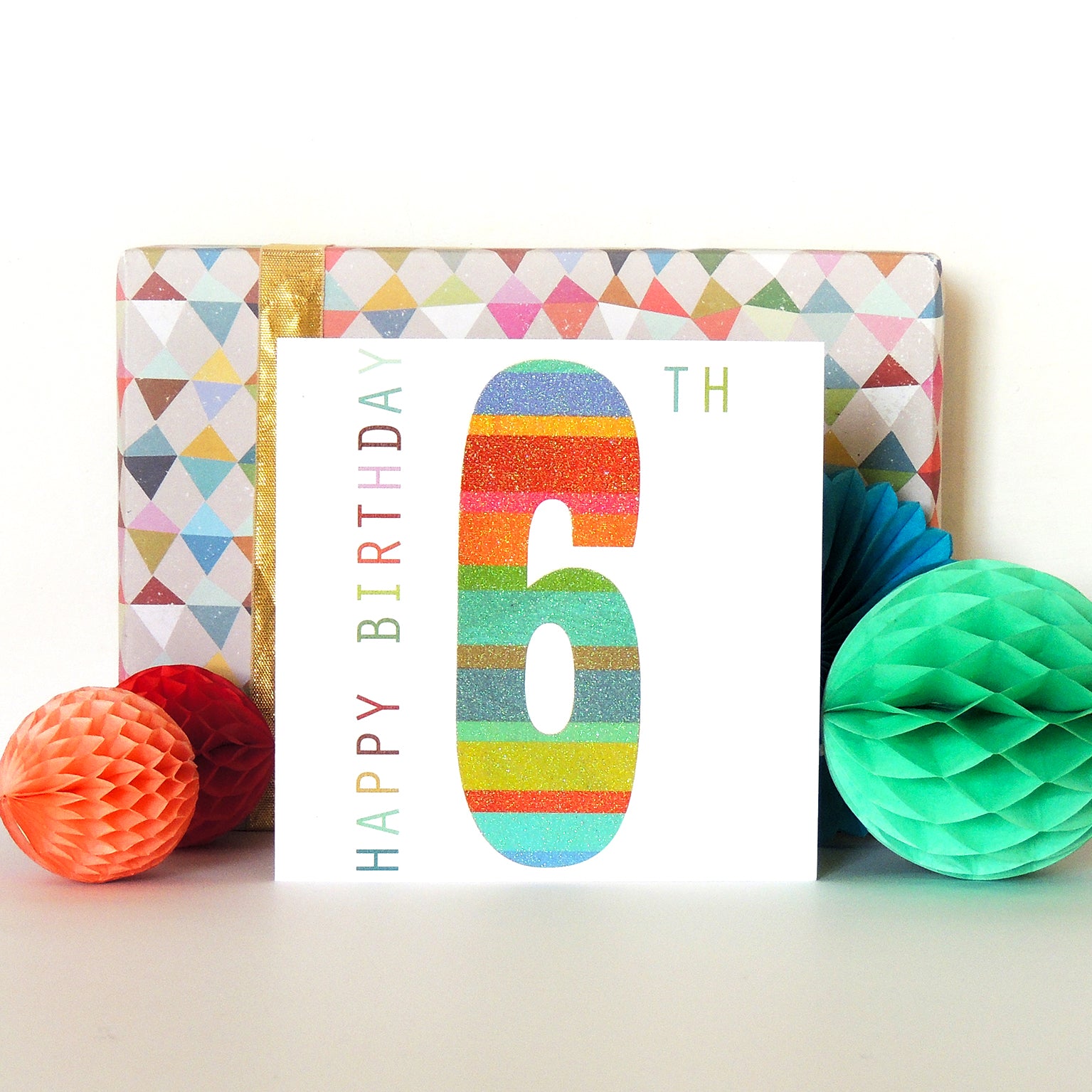 NO06 sparkly number six card