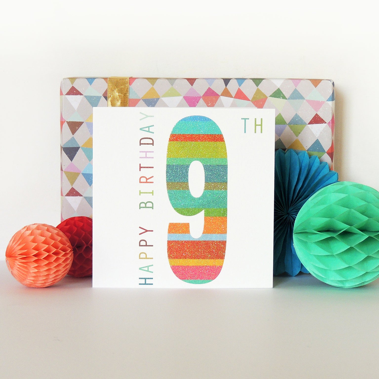 NO09 sparkly number nine card