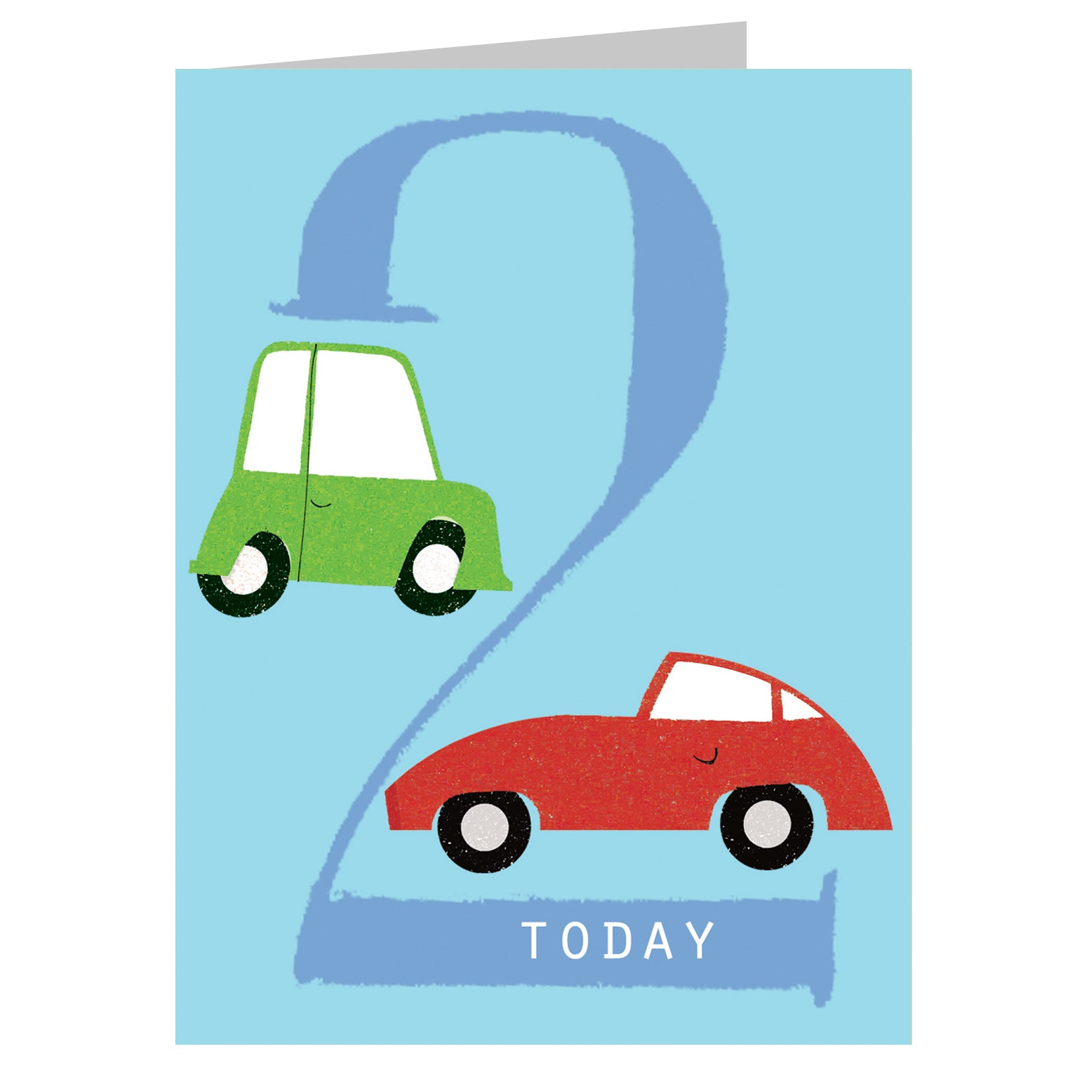 NTW02 mini cars 2nd birthday card