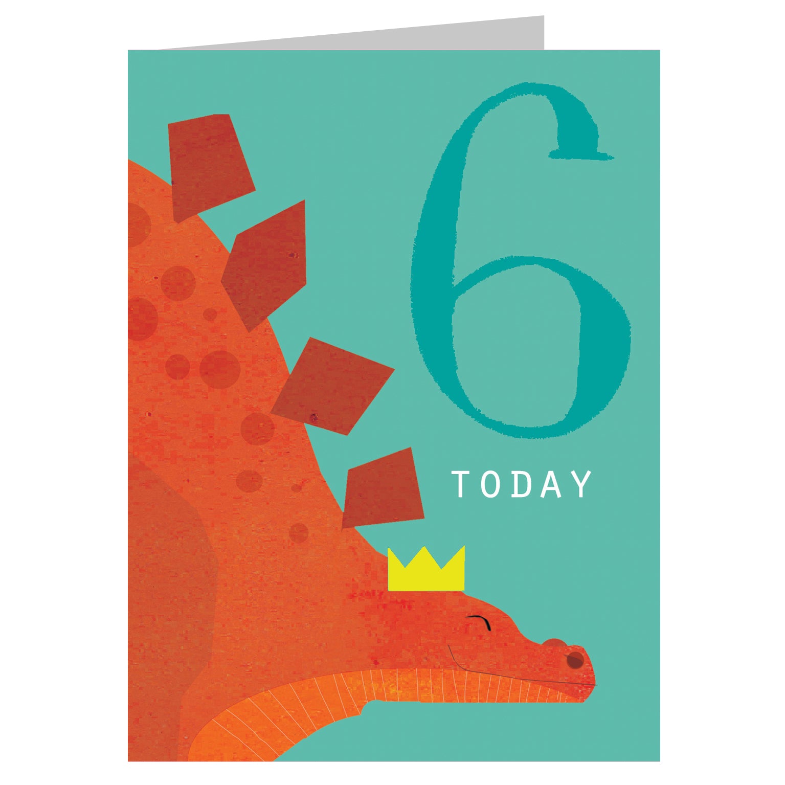 NTW06 mini stegosaurus 6th birthday card