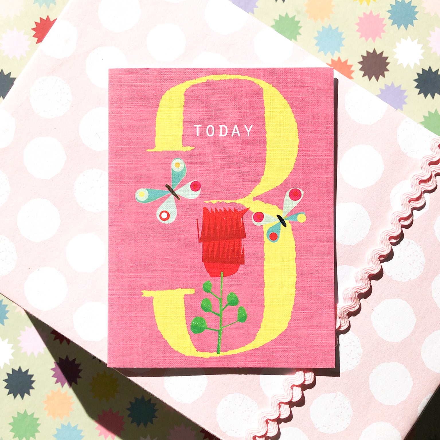 NTW09 mini butterflies 3rd birthday card