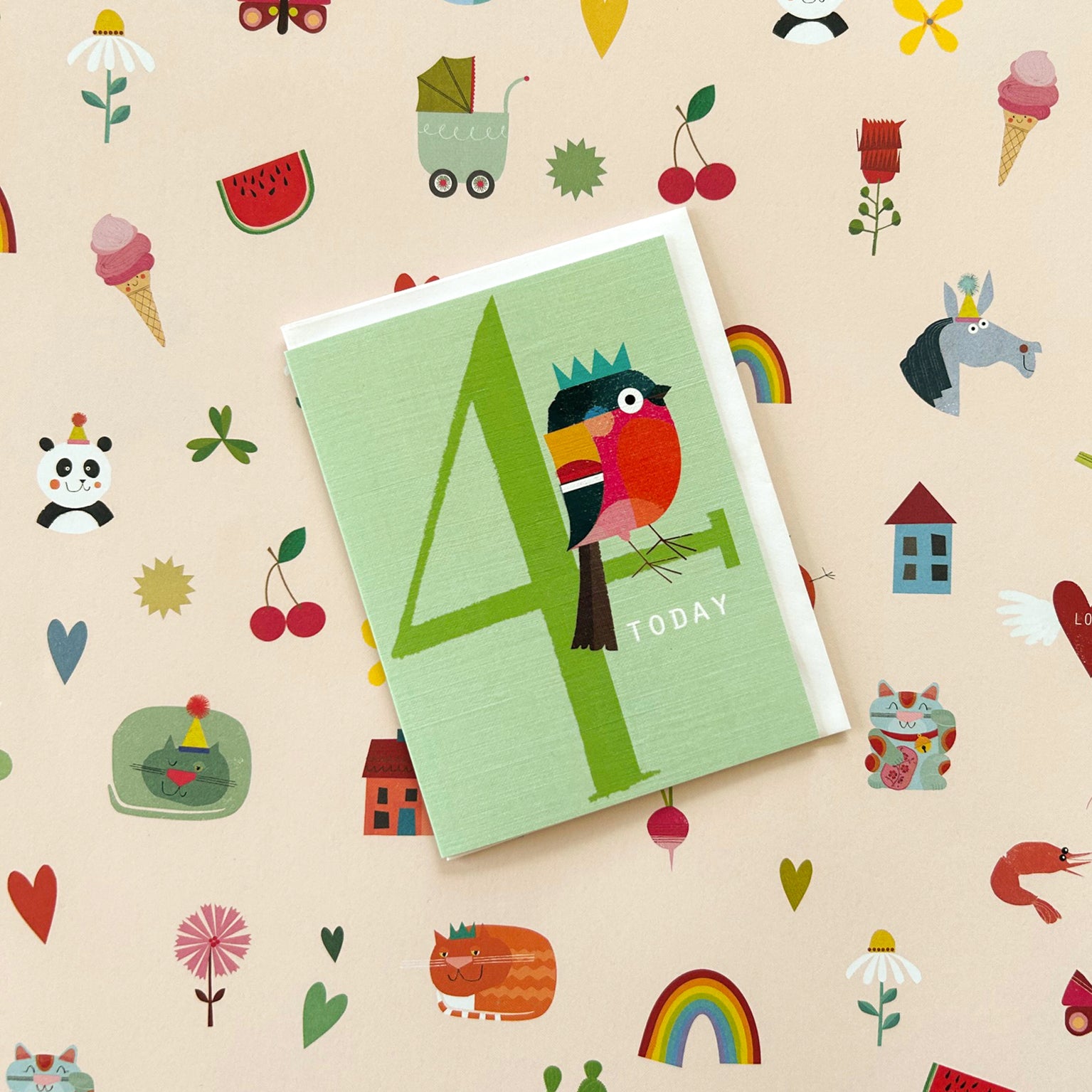 NTW10 mini happy birdie! 4th birthday card