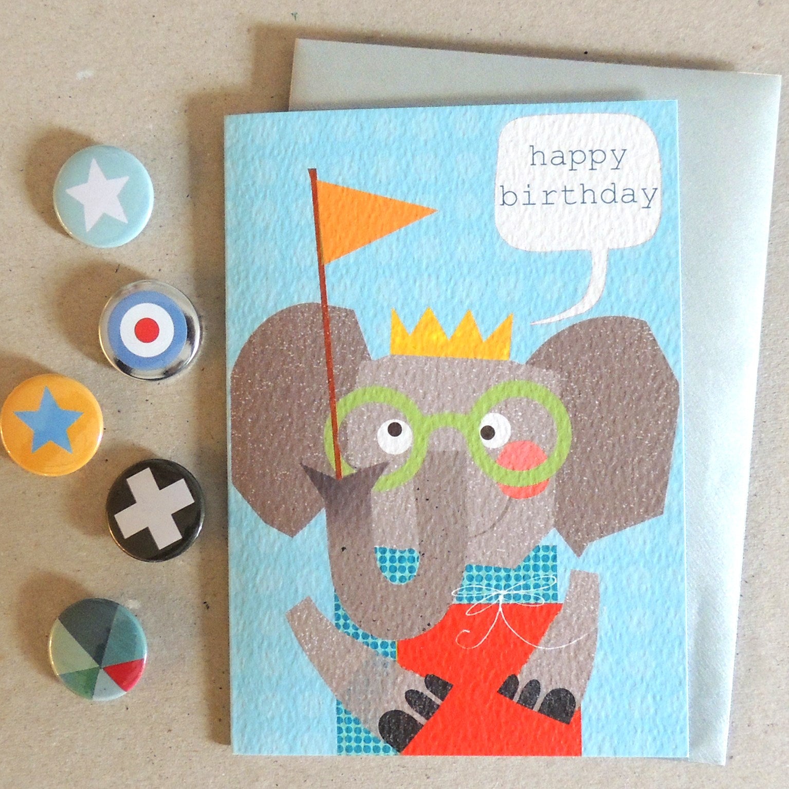 OS06 elephant happy birthday card