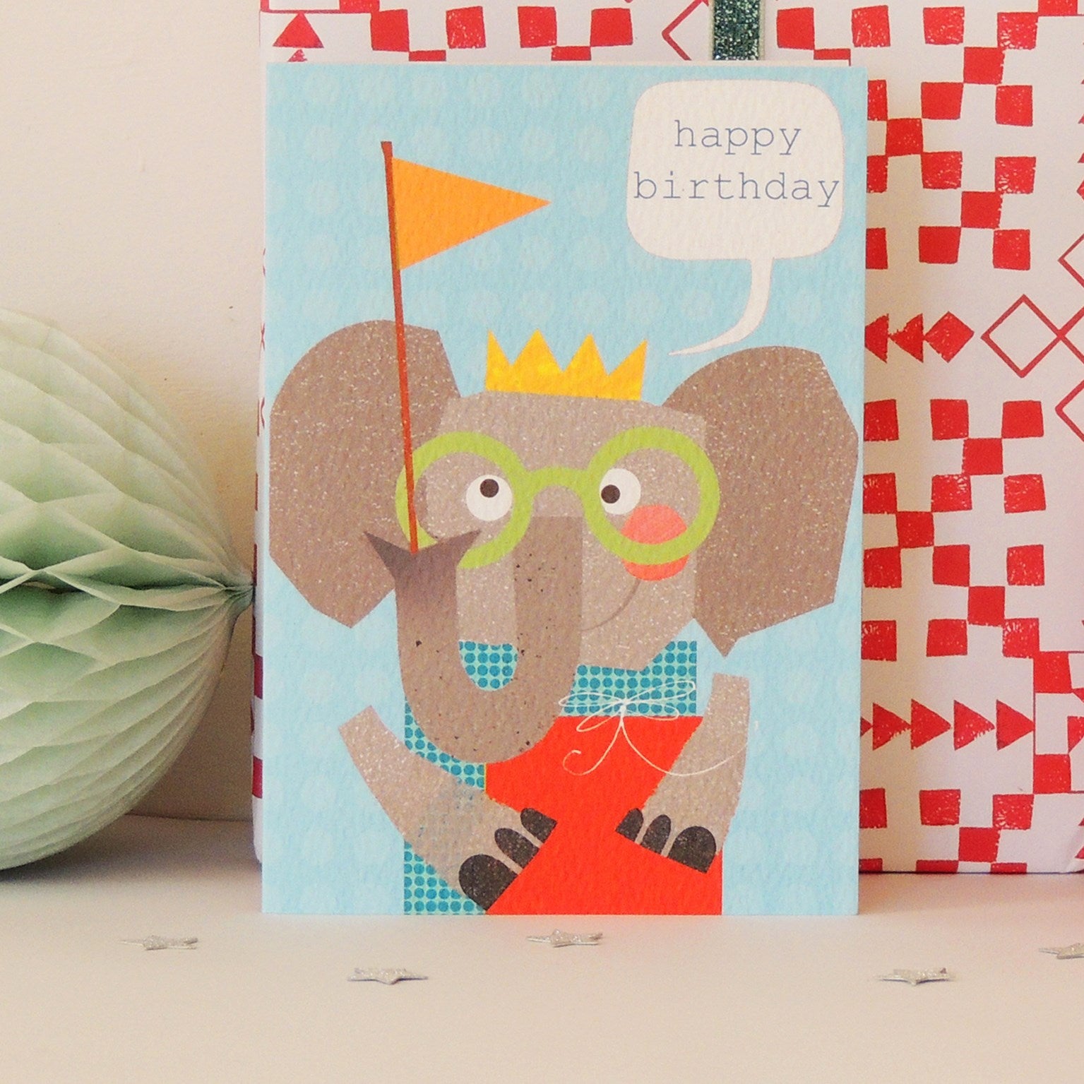 OS06 elephant happy birthday card