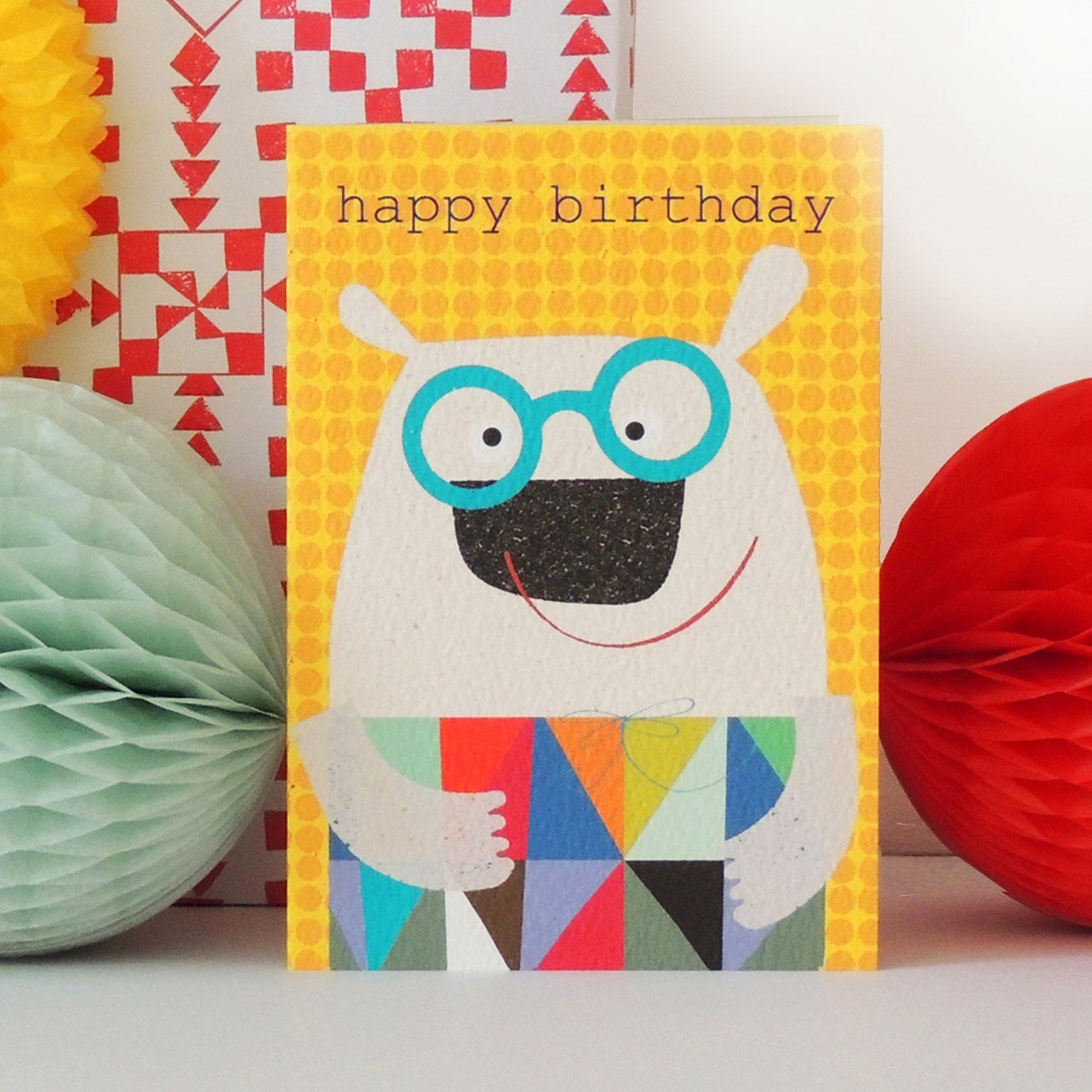 OS11 polar bear happy birthday card
