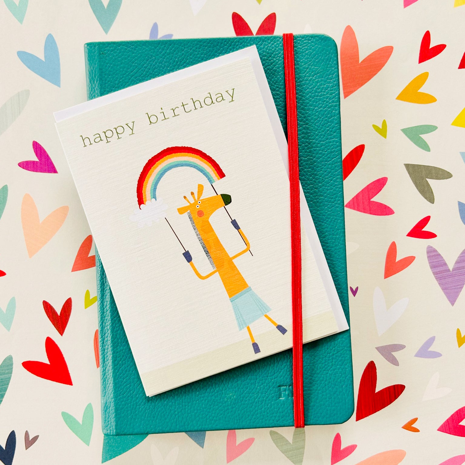 PA02 giraffe happy birthday card