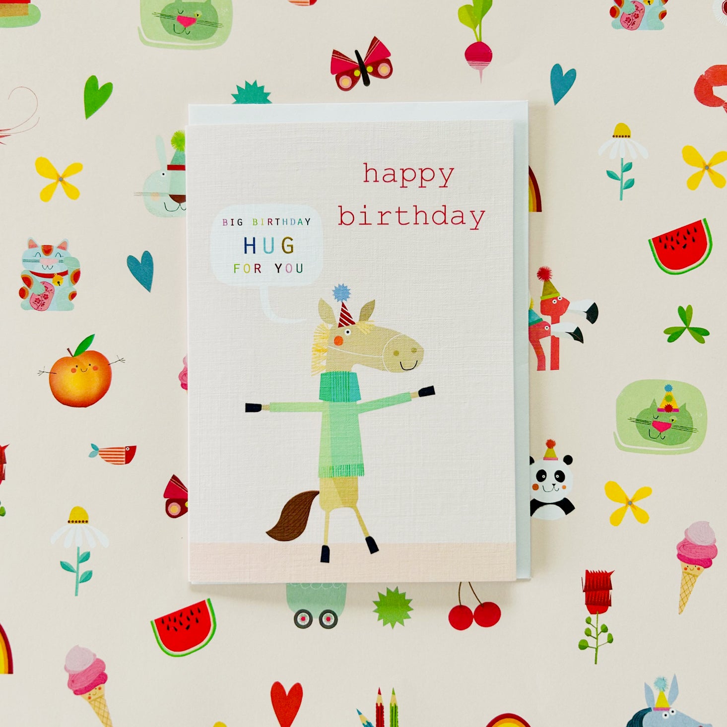 PA03 horse happy birthday card