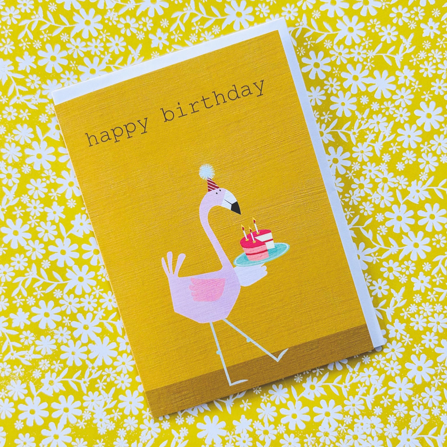 PA05 flamingo happy birthday card