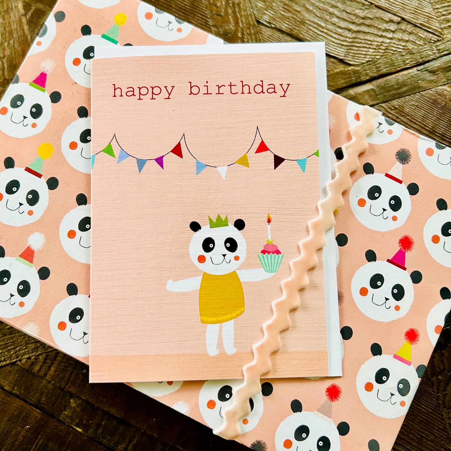 PA07 panda happy birthday card