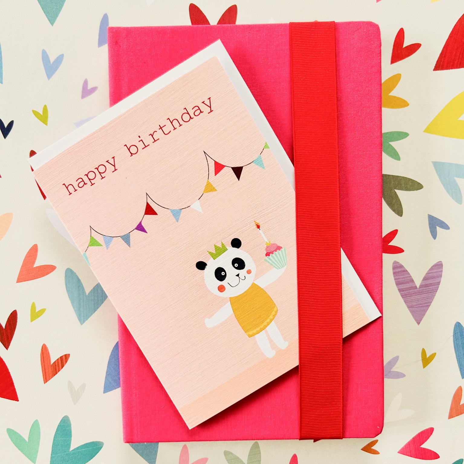 PA07 panda happy birthday card