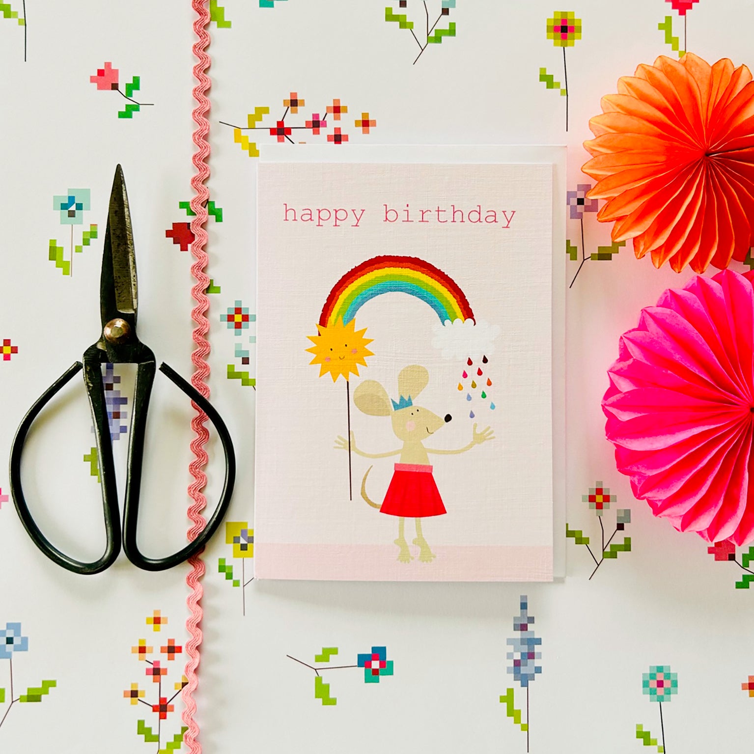 PA08 mouse happy birthday card