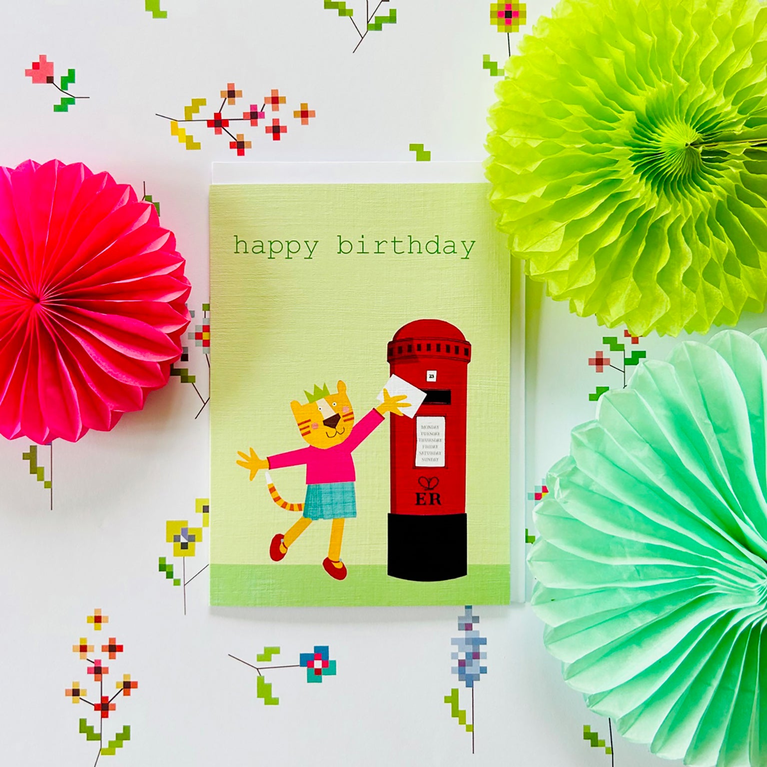 PA09 tiger happy birthday card