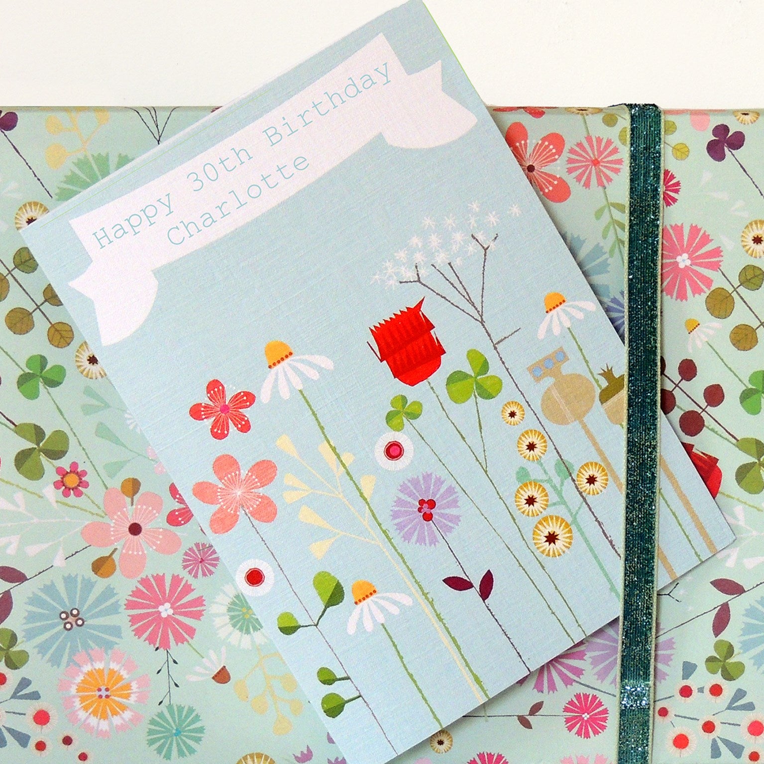 PFL01 personalised daisies and clover card