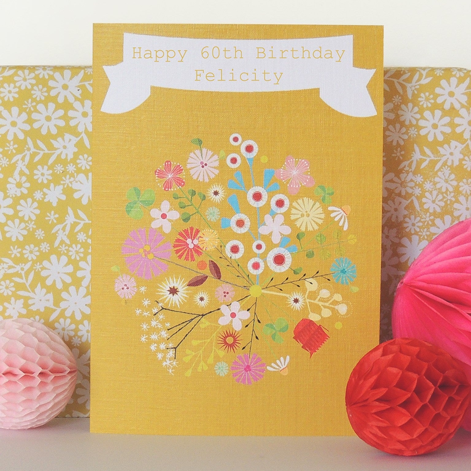 PFL02 personalised mustard bloom card