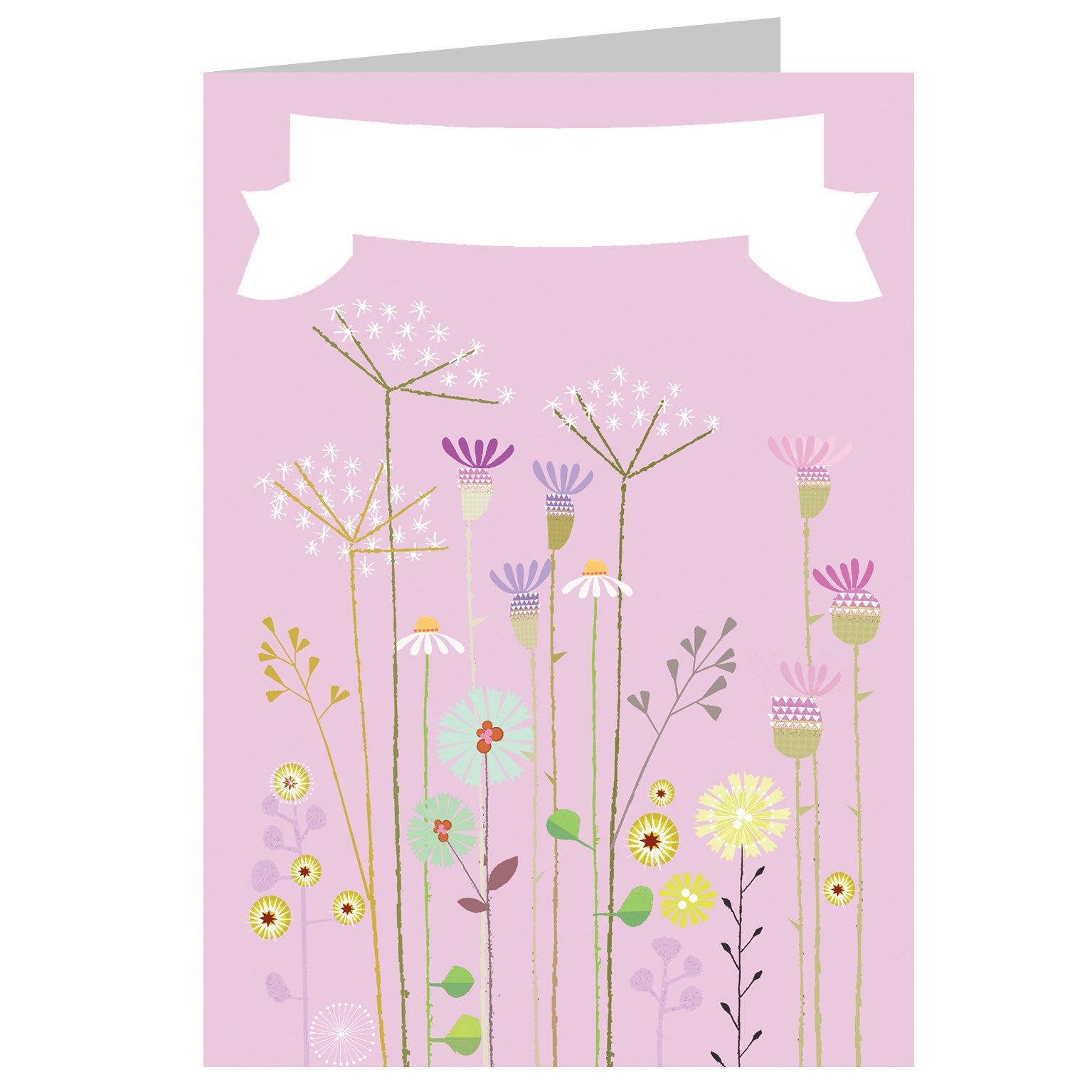 PFL04 personalised thistles and cow parsley card