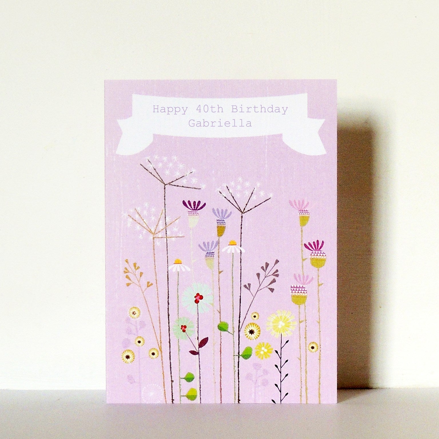 PFL04 personalised thistles and cow parsley card