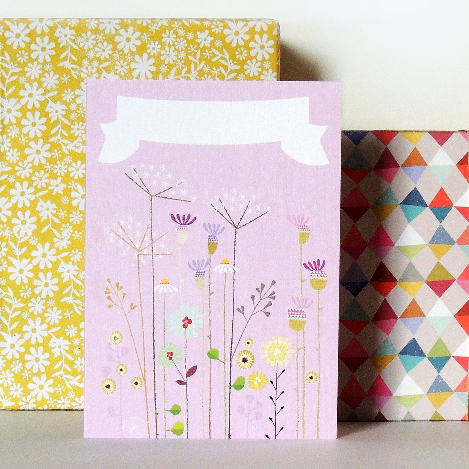 PFL04 personalised thistles and cow parsley card