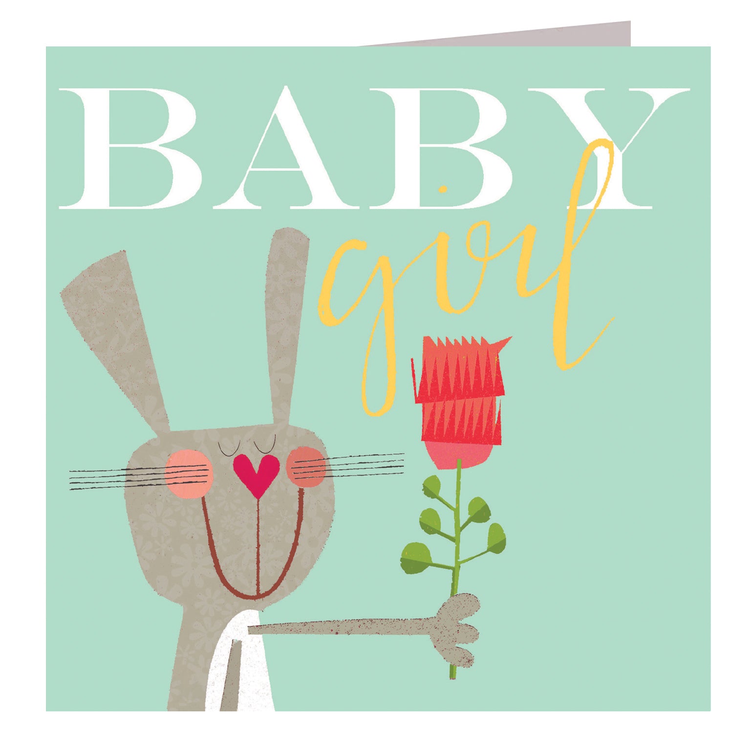 PG05 Baby Girl Rabbit & Clover Card