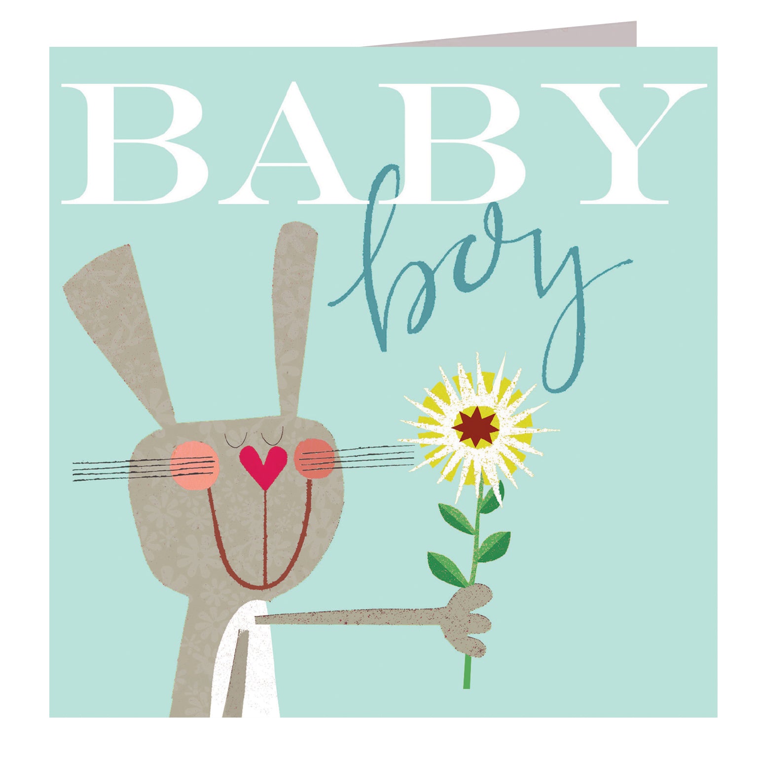 PG06 baby boy rabbit & clover card