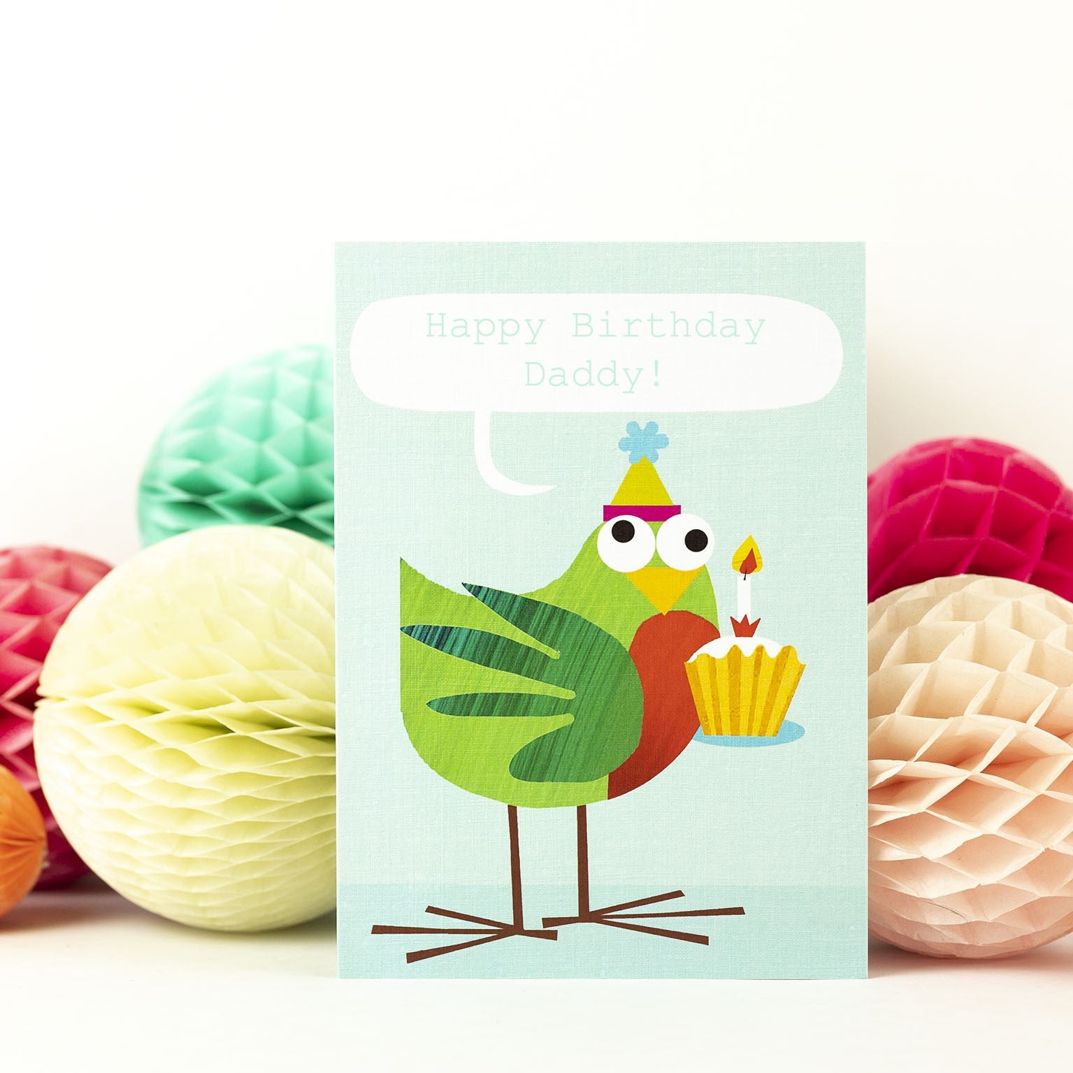 PL08 personalised bird with a fairy cake card