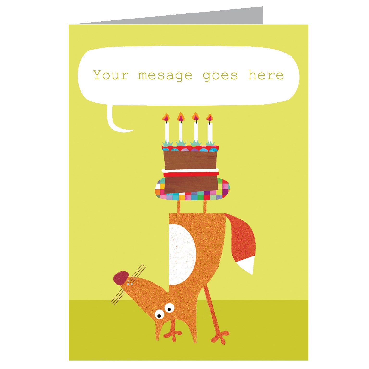 PL12 personalised topsy turvy fox card
