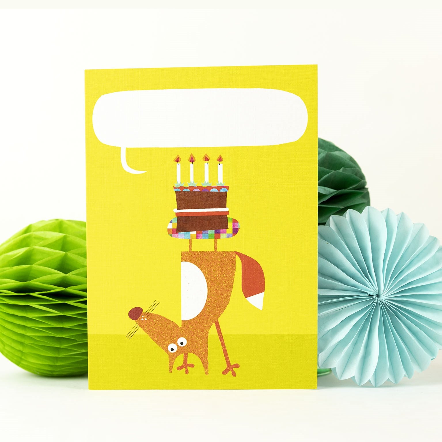 PL12 personalised topsy turvy fox card