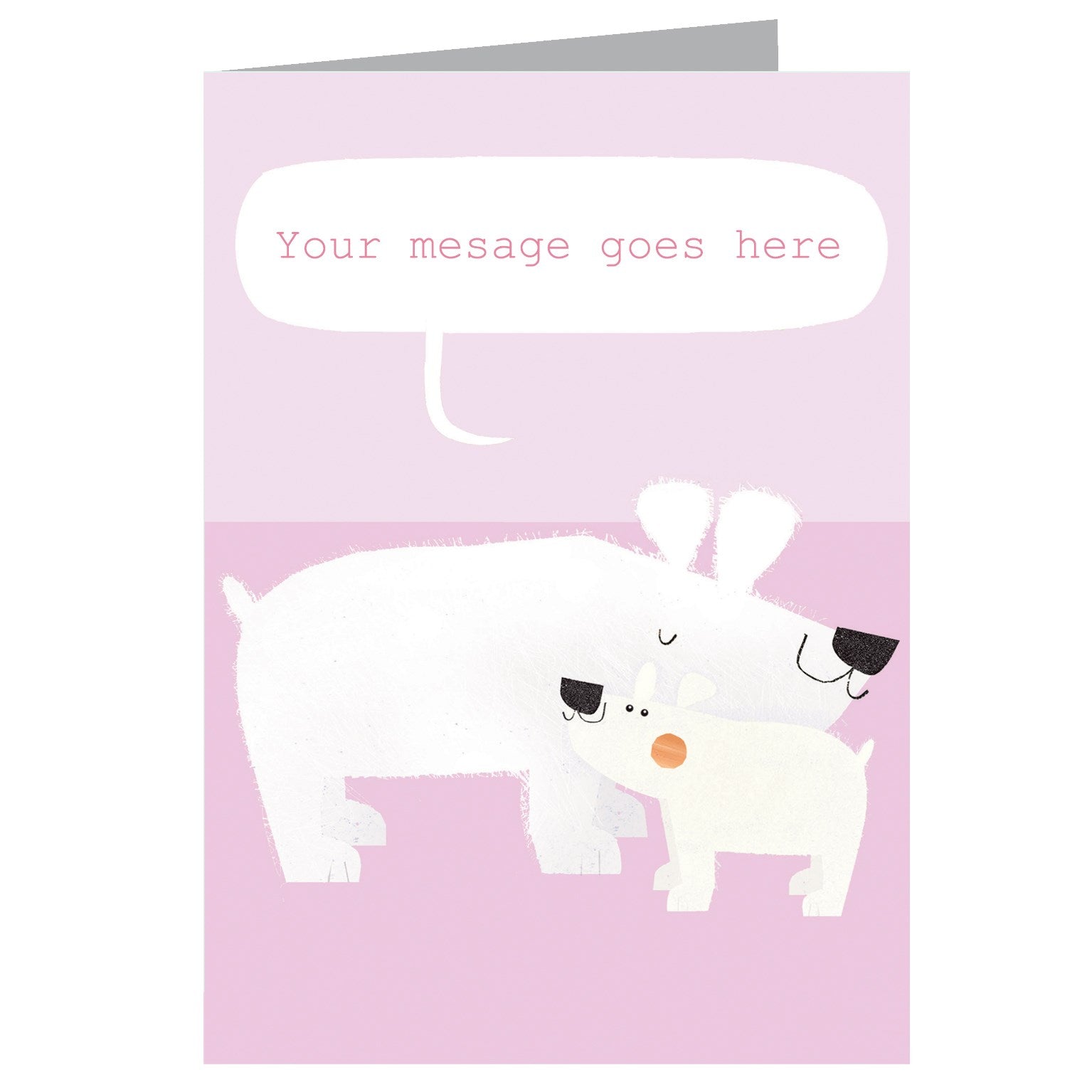PL14 personalised polar bears card