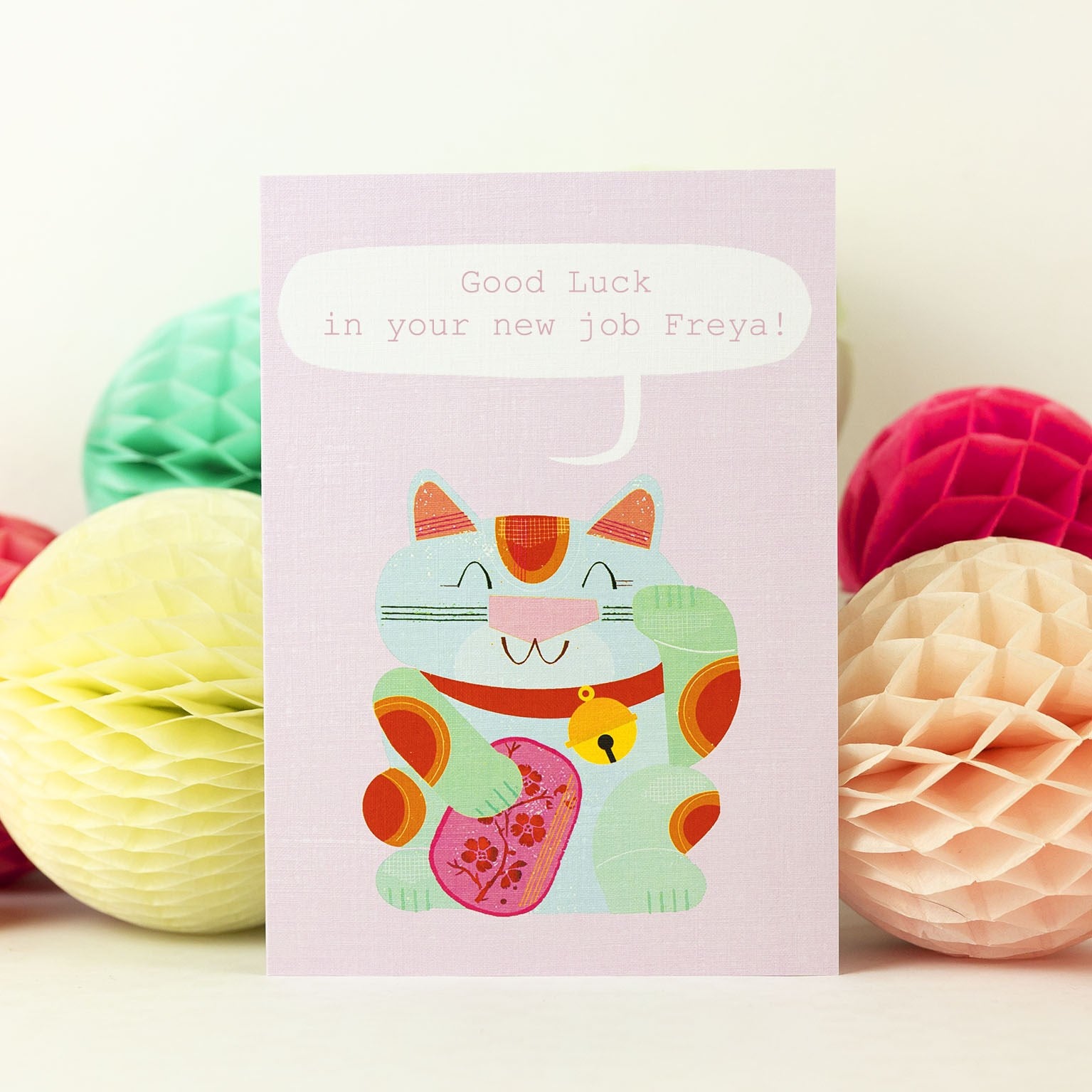 PL19 personalised lucky cat card