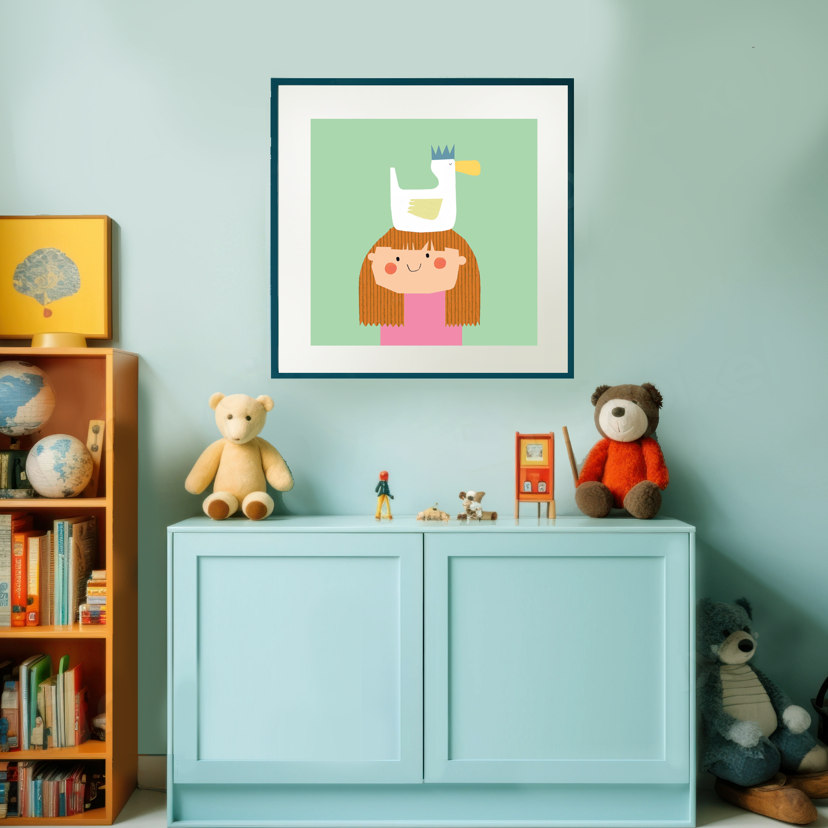 PT24 Girl with Duck Art Print
