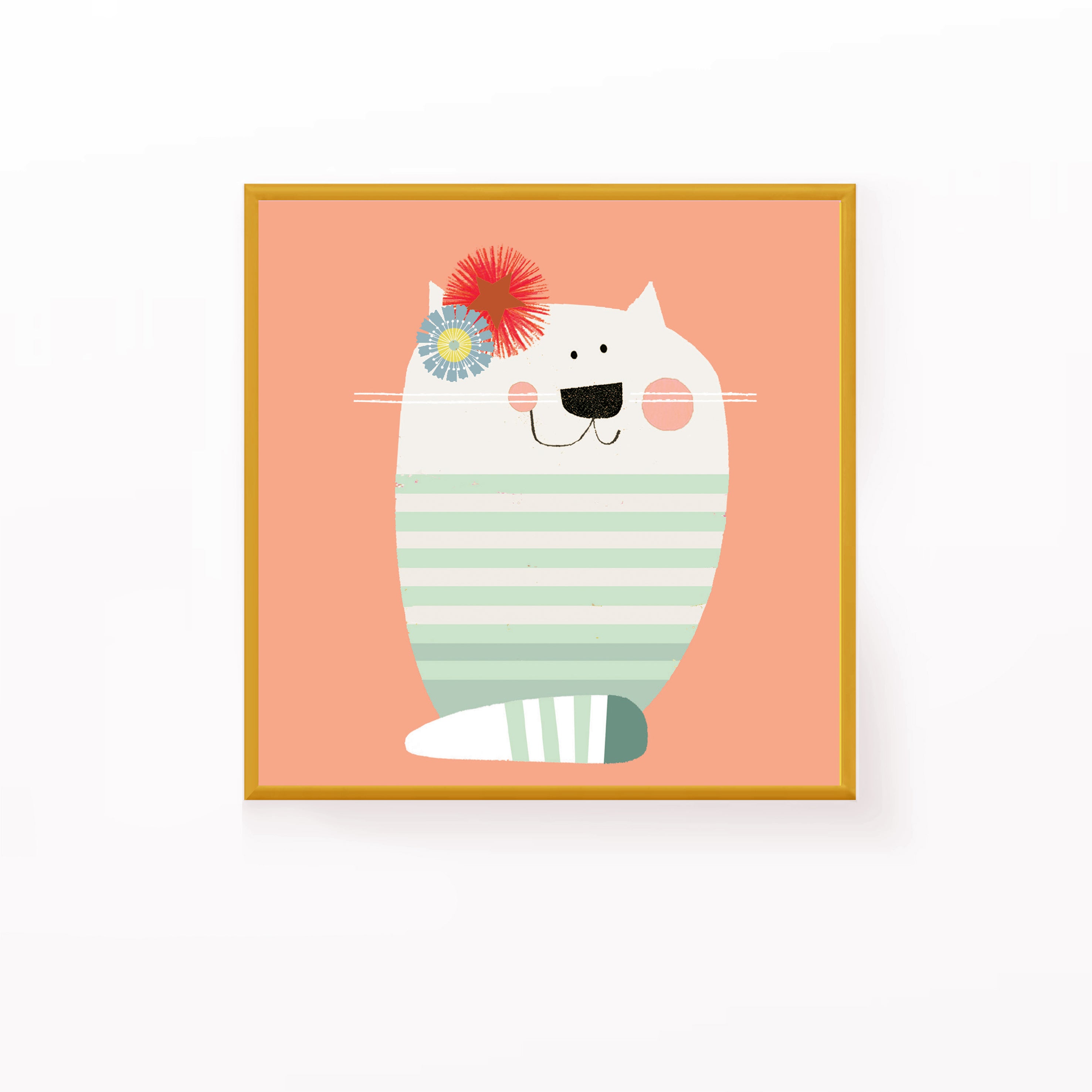 PT41 Knitted Cat Art Print