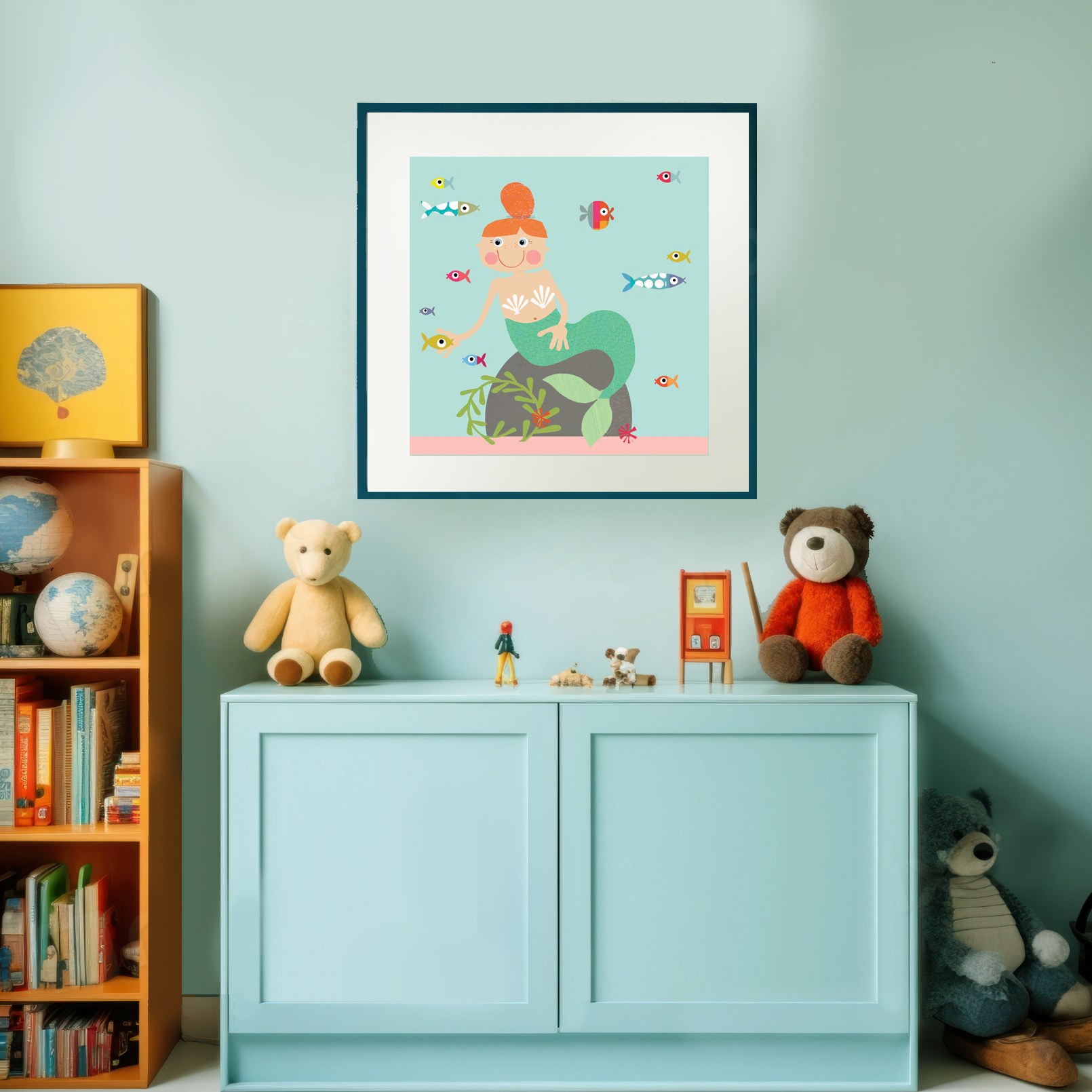 PT66 Mermaid & Fish Underwater Art Print