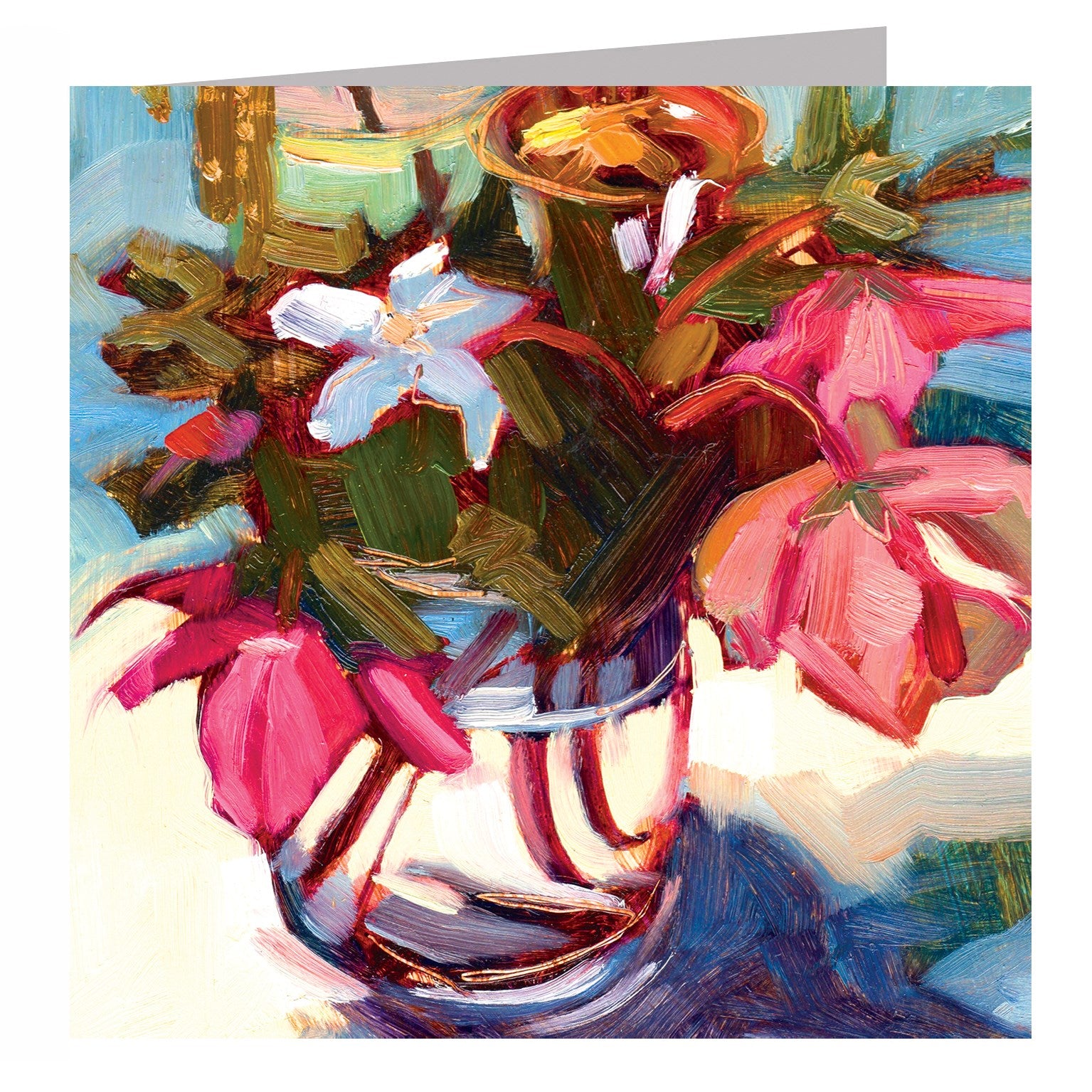 SF16 hellebores & vinca greetings card